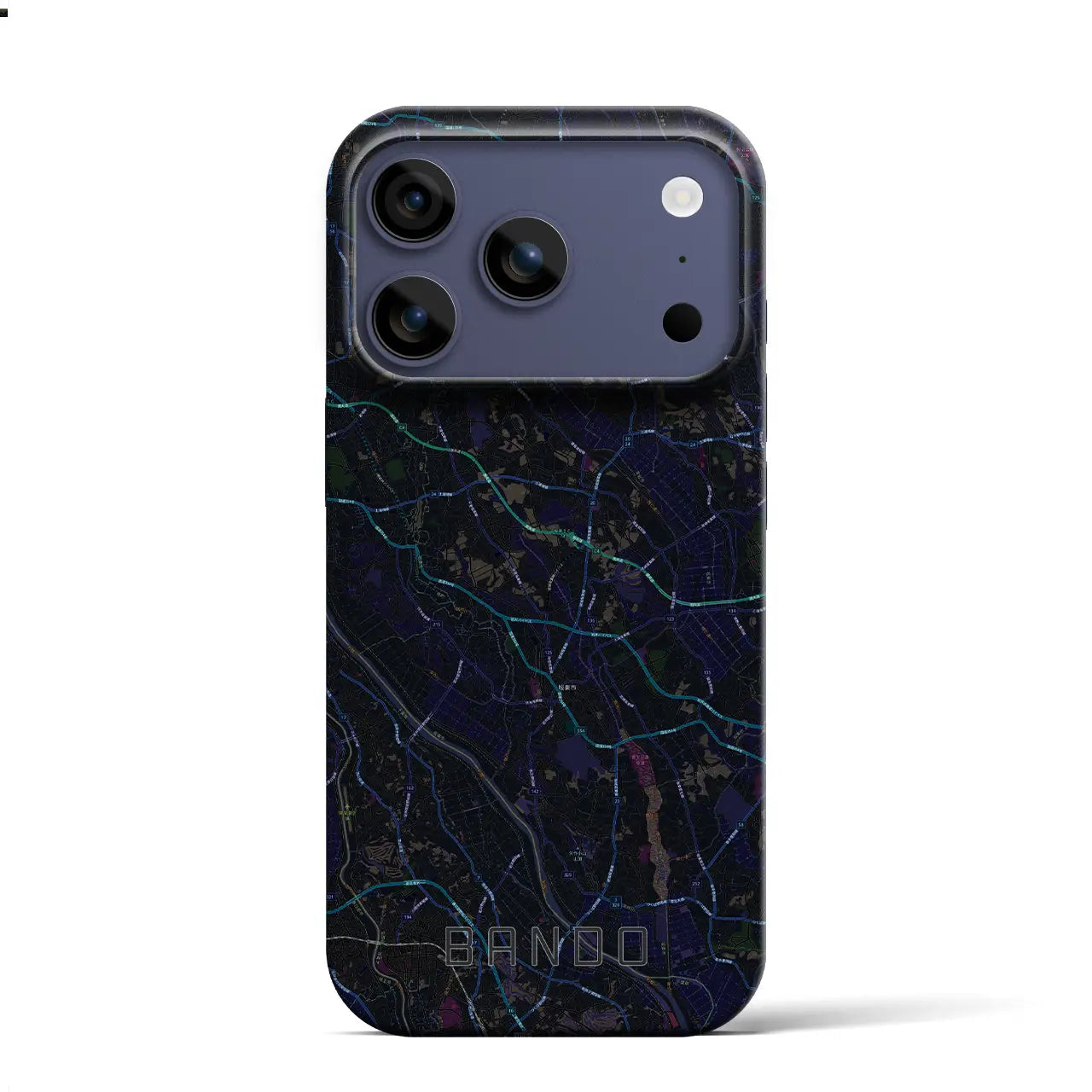 【坂東(茨城県)】地図柄iPhoneケース(バックカバータイプ)