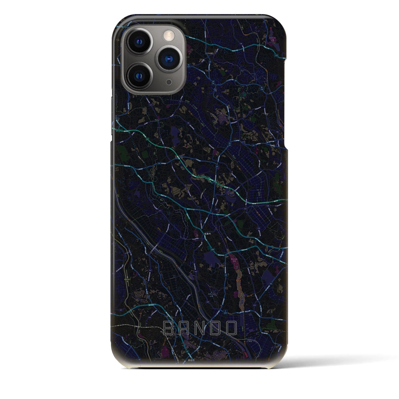 【坂東(茨城県)】地図柄iPhoneケース(バックカバータイプ)