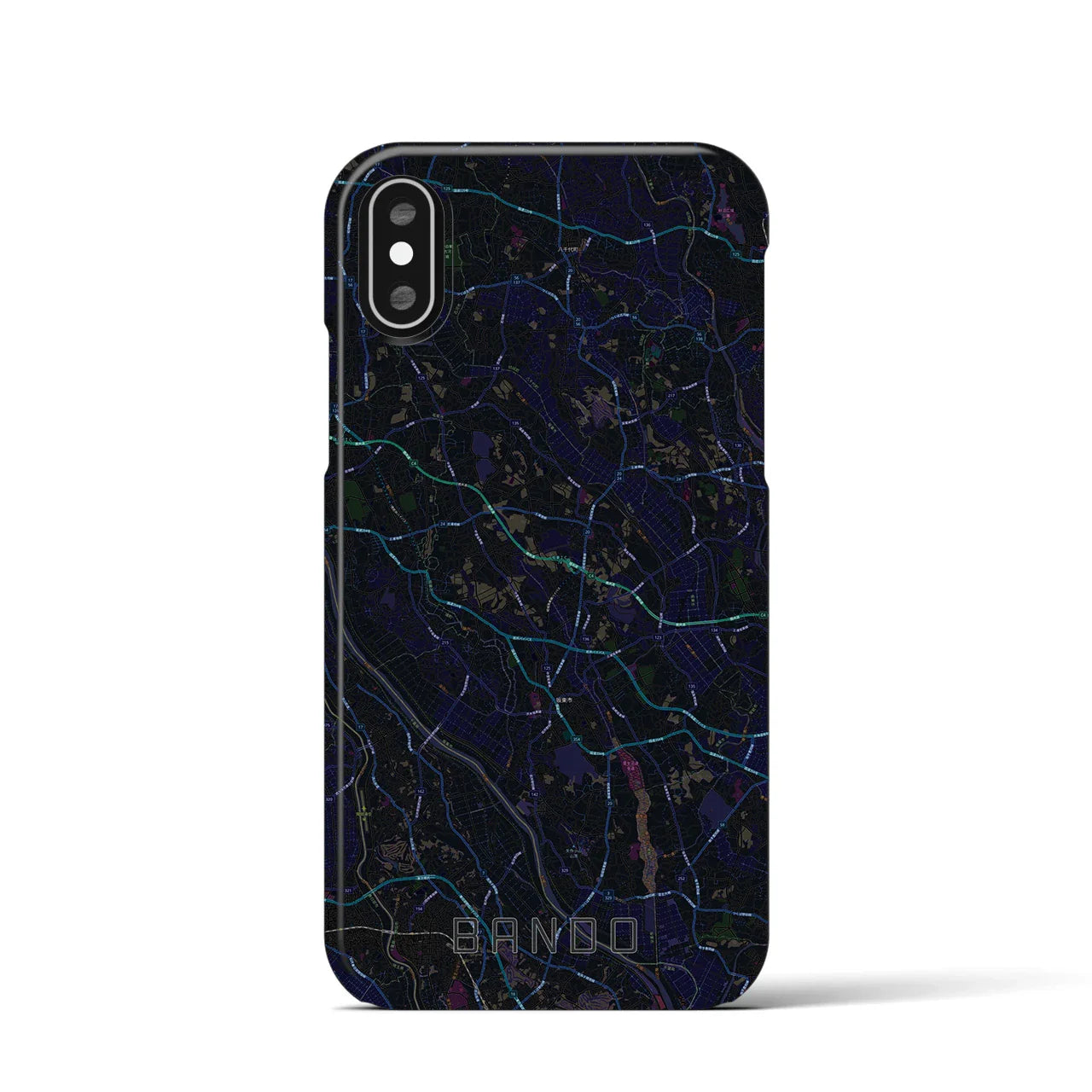 【坂東(茨城県)】地図柄iPhoneケース(バックカバータイプ)