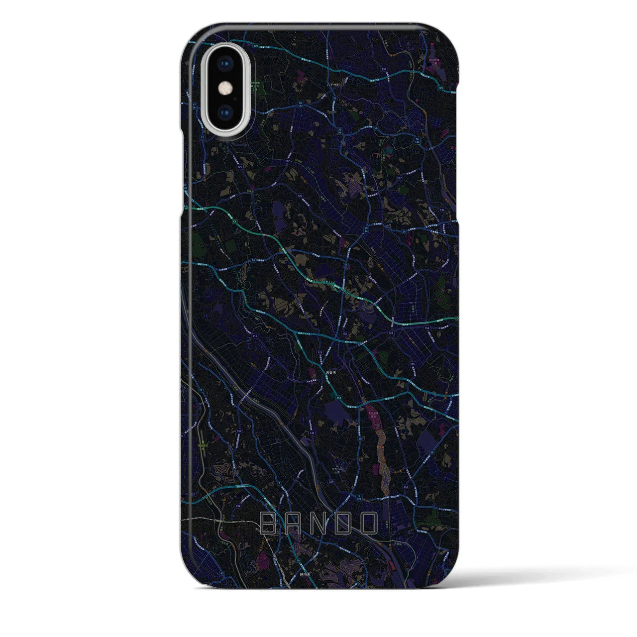 【坂東(茨城県)】地図柄iPhoneケース(バックカバータイプ)