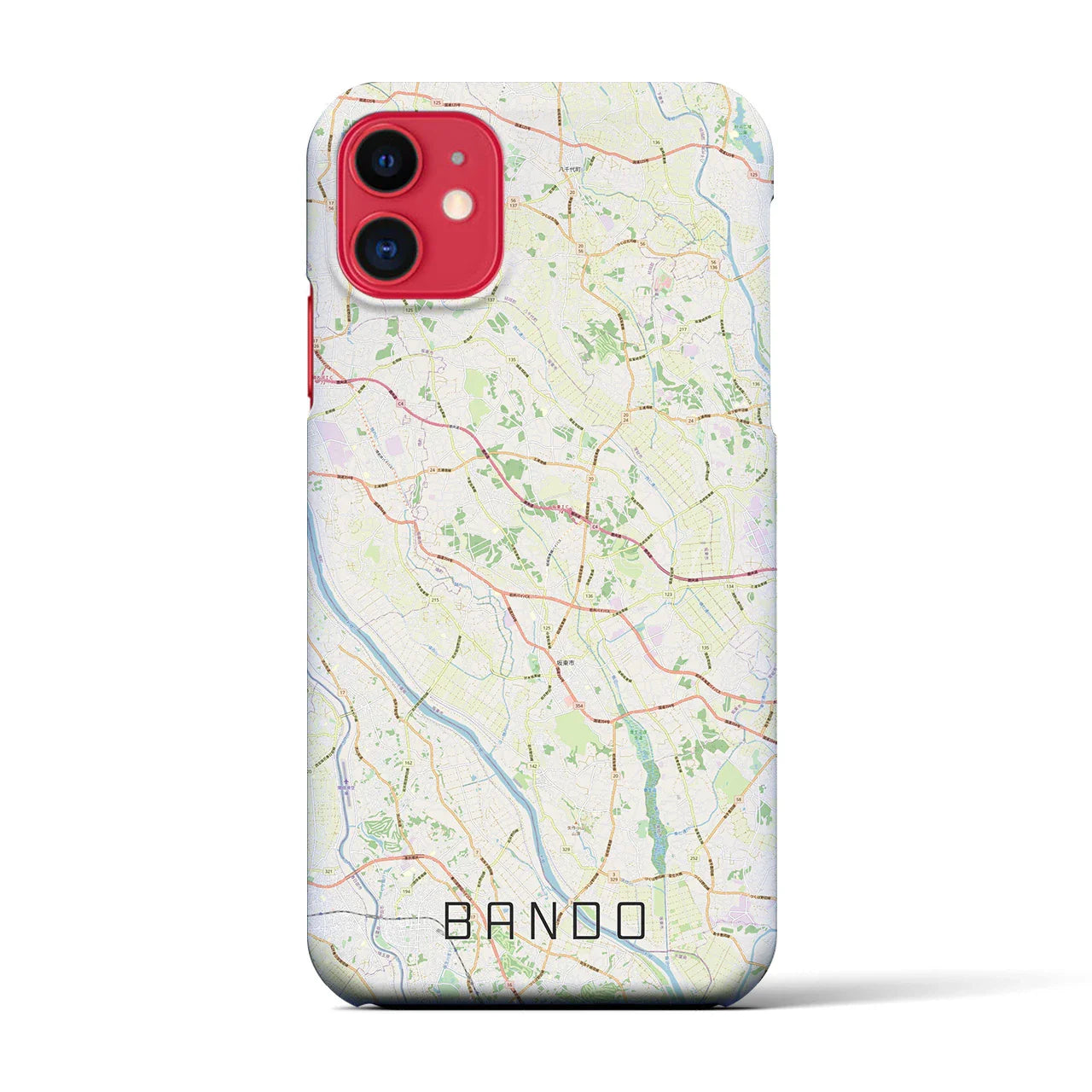 【坂東(茨城県)】地図柄iPhoneケース(バックカバータイプ)