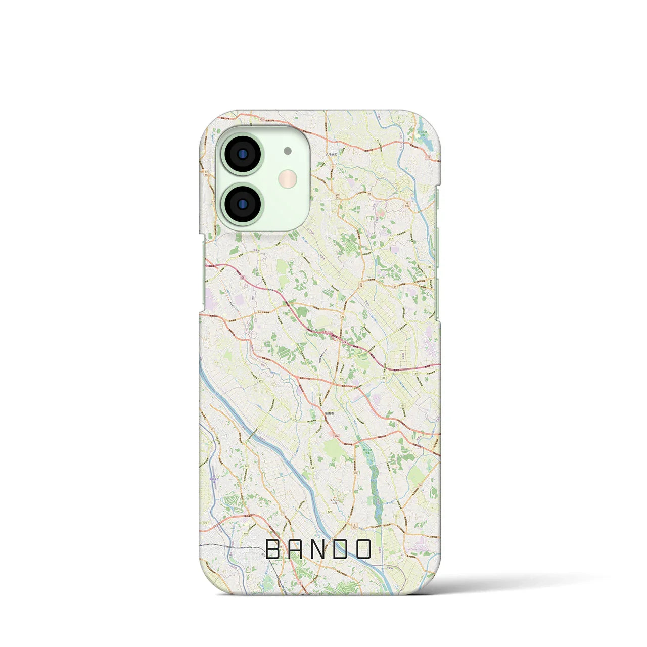 【坂東(茨城県)】地図柄iPhoneケース(バックカバータイプ)