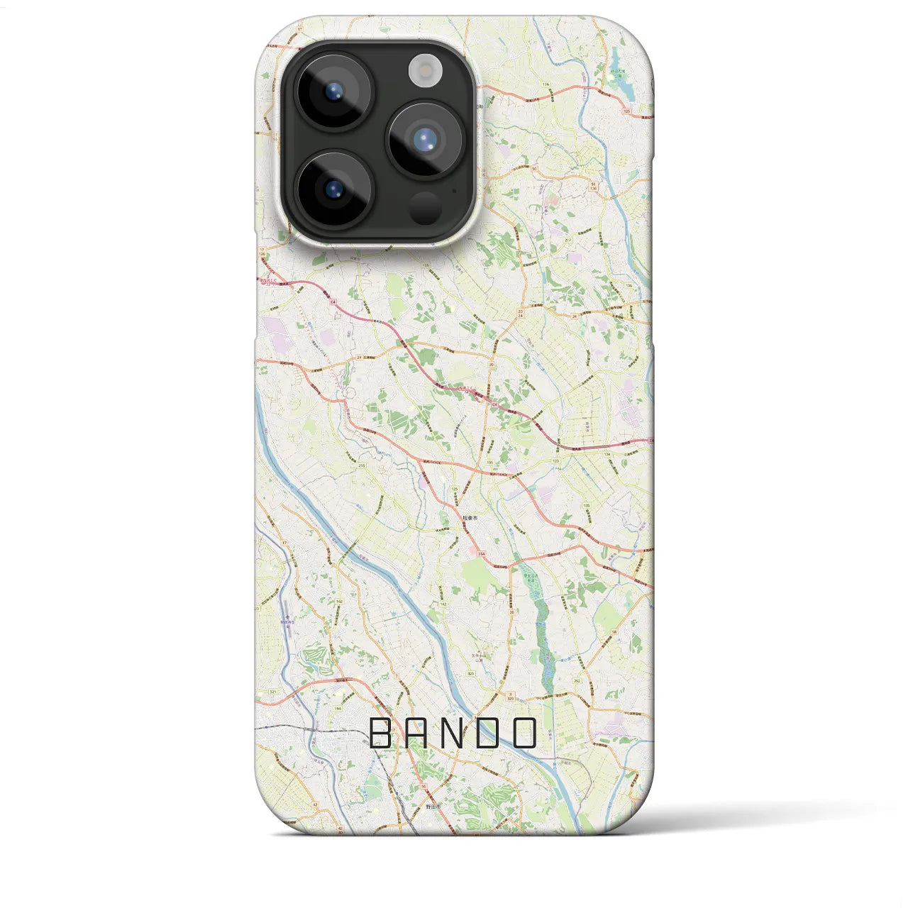【坂東(茨城県)】地図柄iPhoneケース(バックカバータイプ)