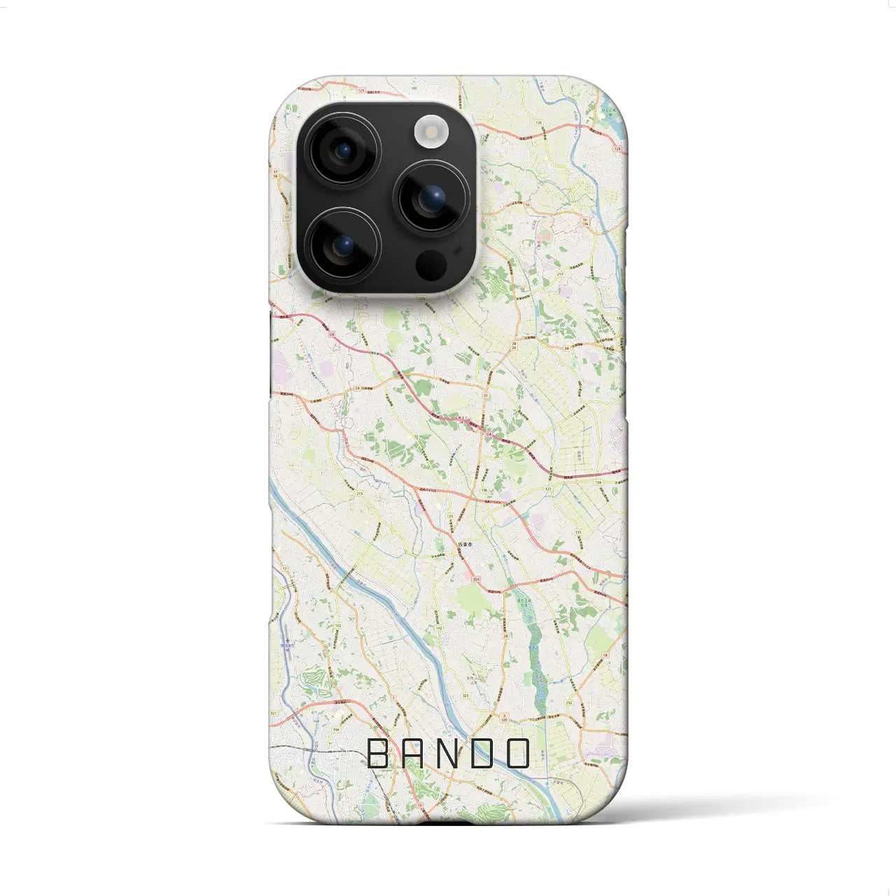 【坂東(茨城県)】地図柄iPhoneケース(バックカバータイプ)