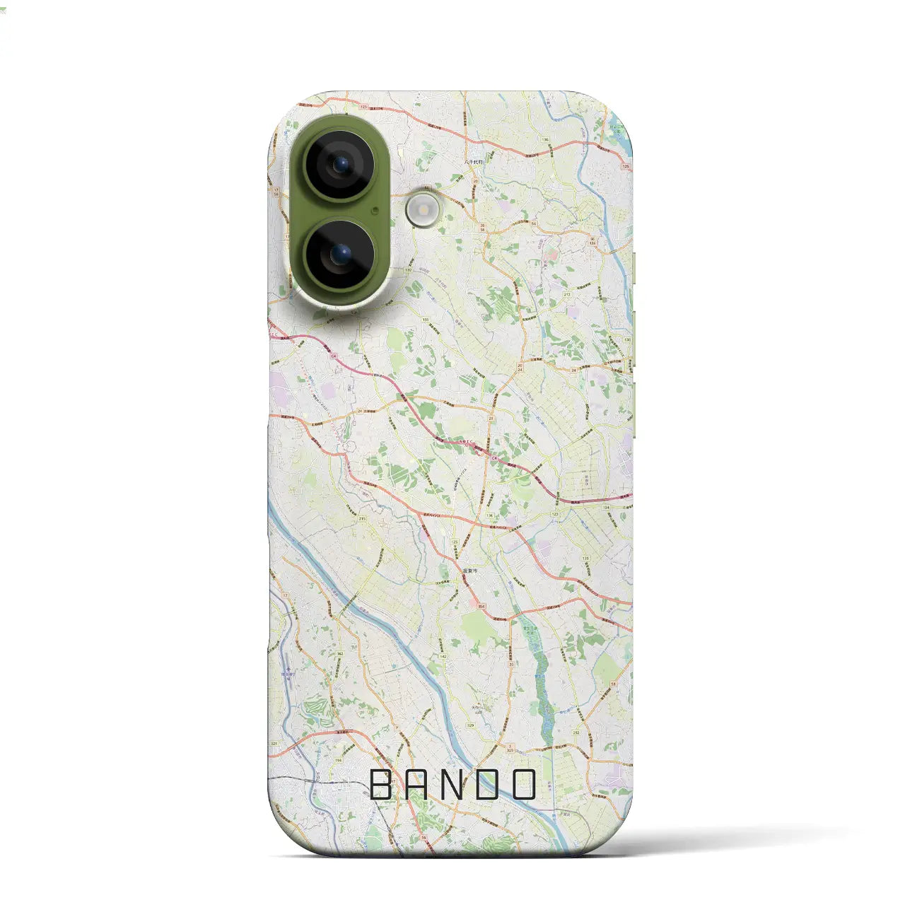 【坂東(茨城県)】地図柄iPhoneケース(バックカバータイプ)ブラック・iPhone 17 Pro Max 用