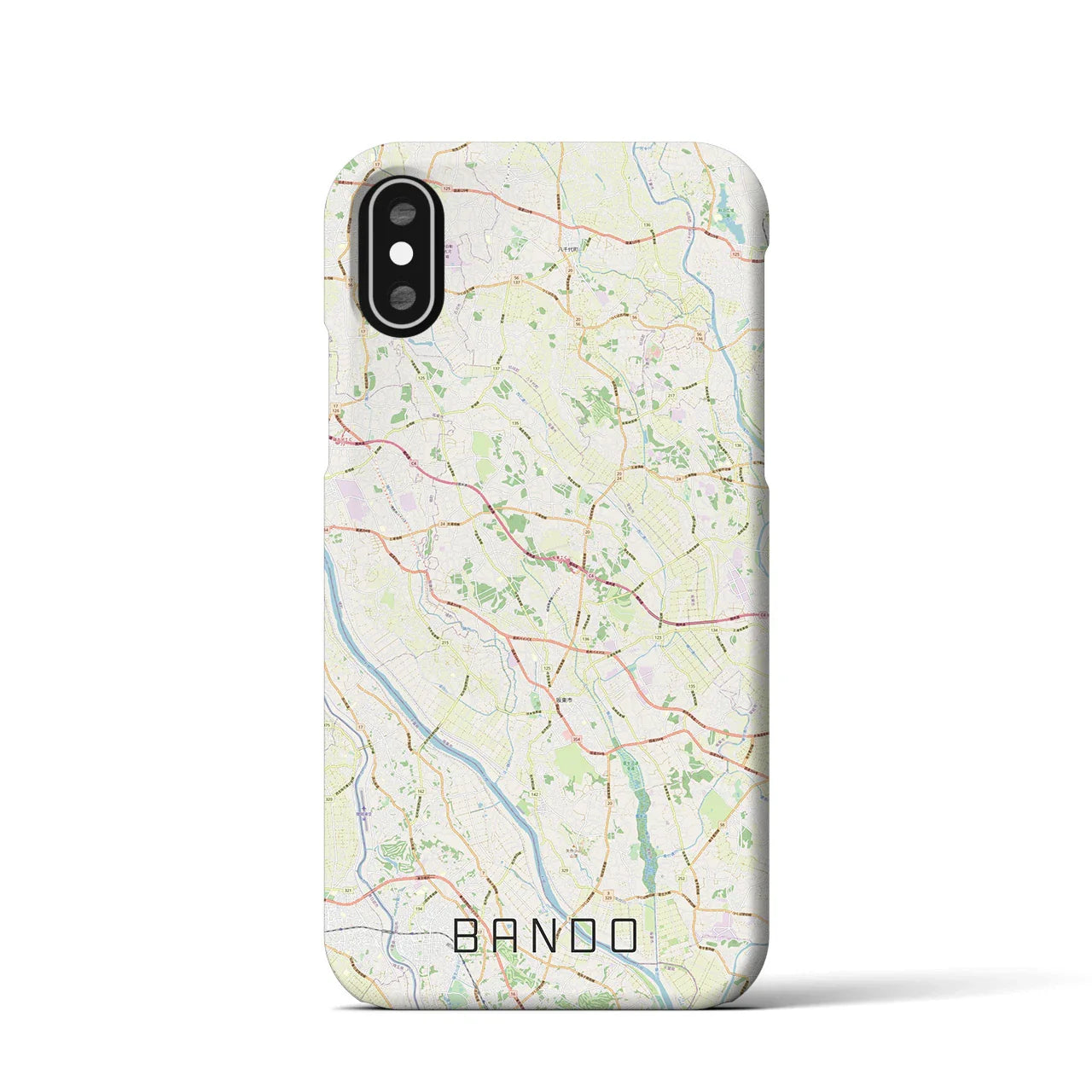 【坂東(茨城県)】地図柄iPhoneケース(バックカバータイプ)