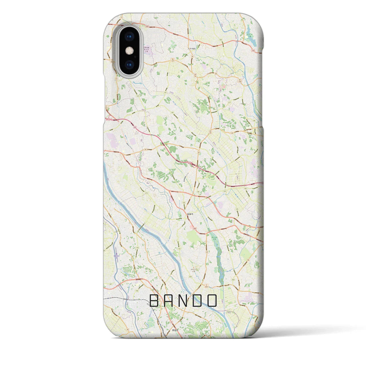 【坂東(茨城県)】地図柄iPhoneケース(バックカバータイプ)