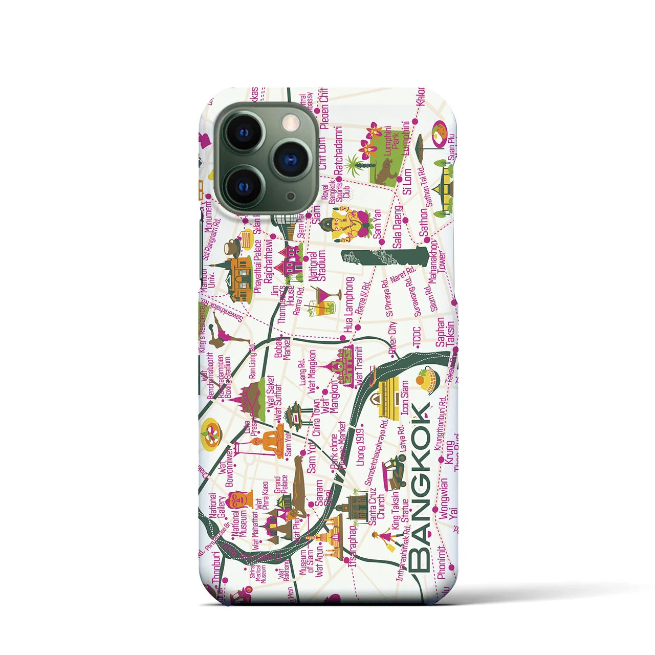 【バンコク】イラストマップiPhoneケース(バックカバータイプ)
