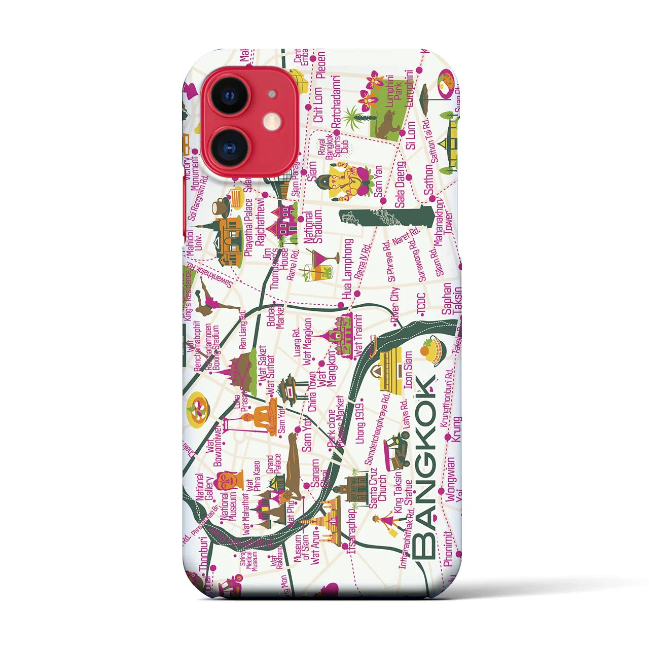 【バンコク】イラストマップiPhoneケース(バックカバータイプ)