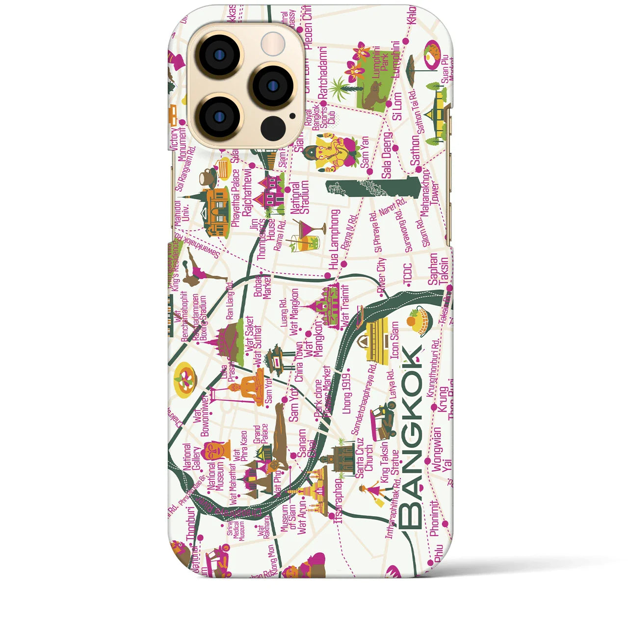 【バンコク】イラストマップiPhoneケース(バックカバータイプ)