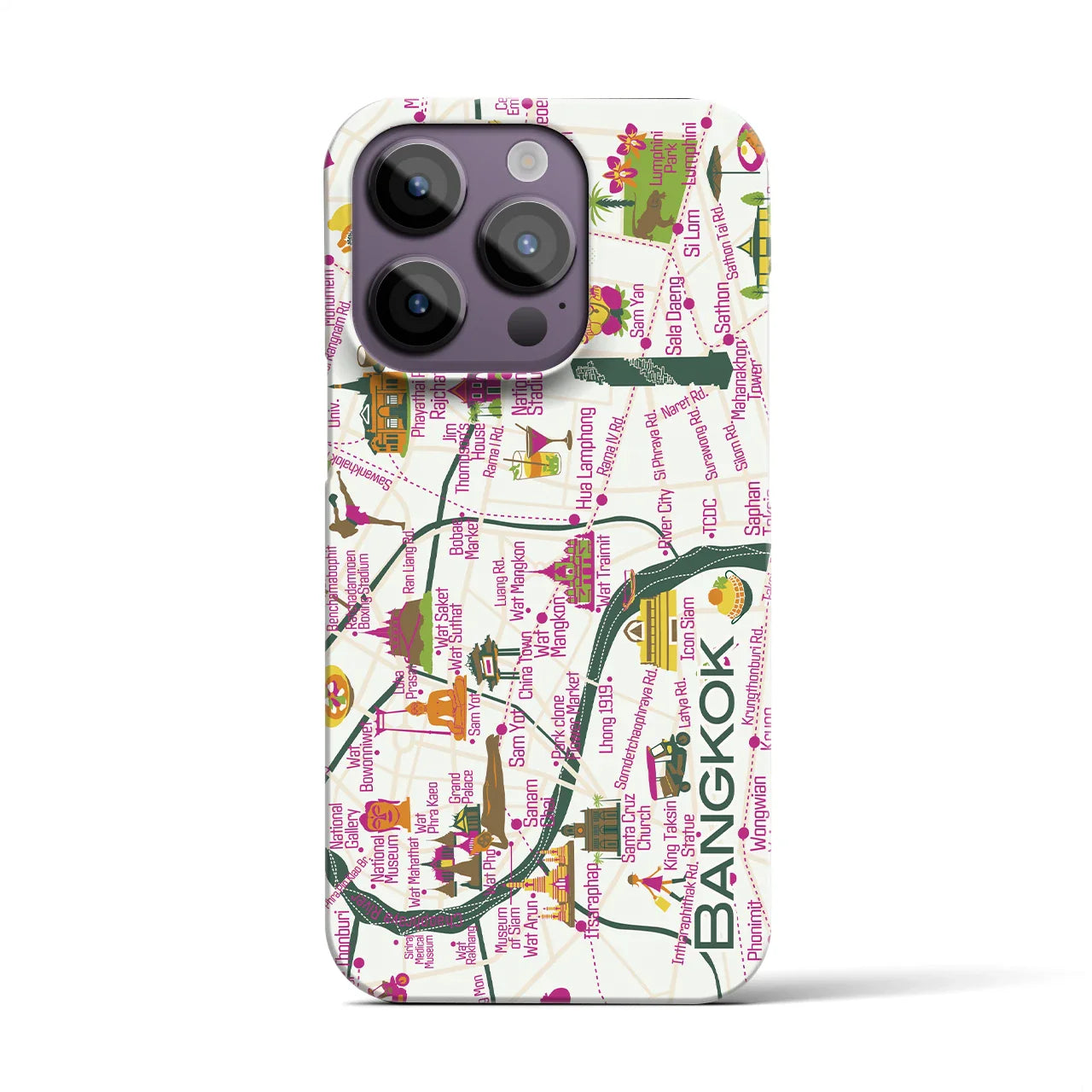 【バンコク】イラストマップiPhoneケース(バックカバータイプ)