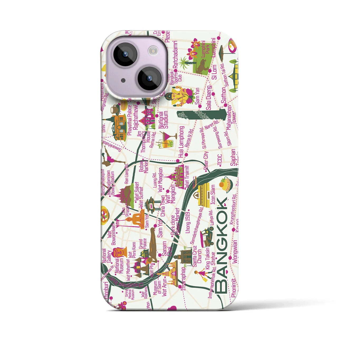 【バンコク】イラストマップiPhoneケース(バックカバータイプ)