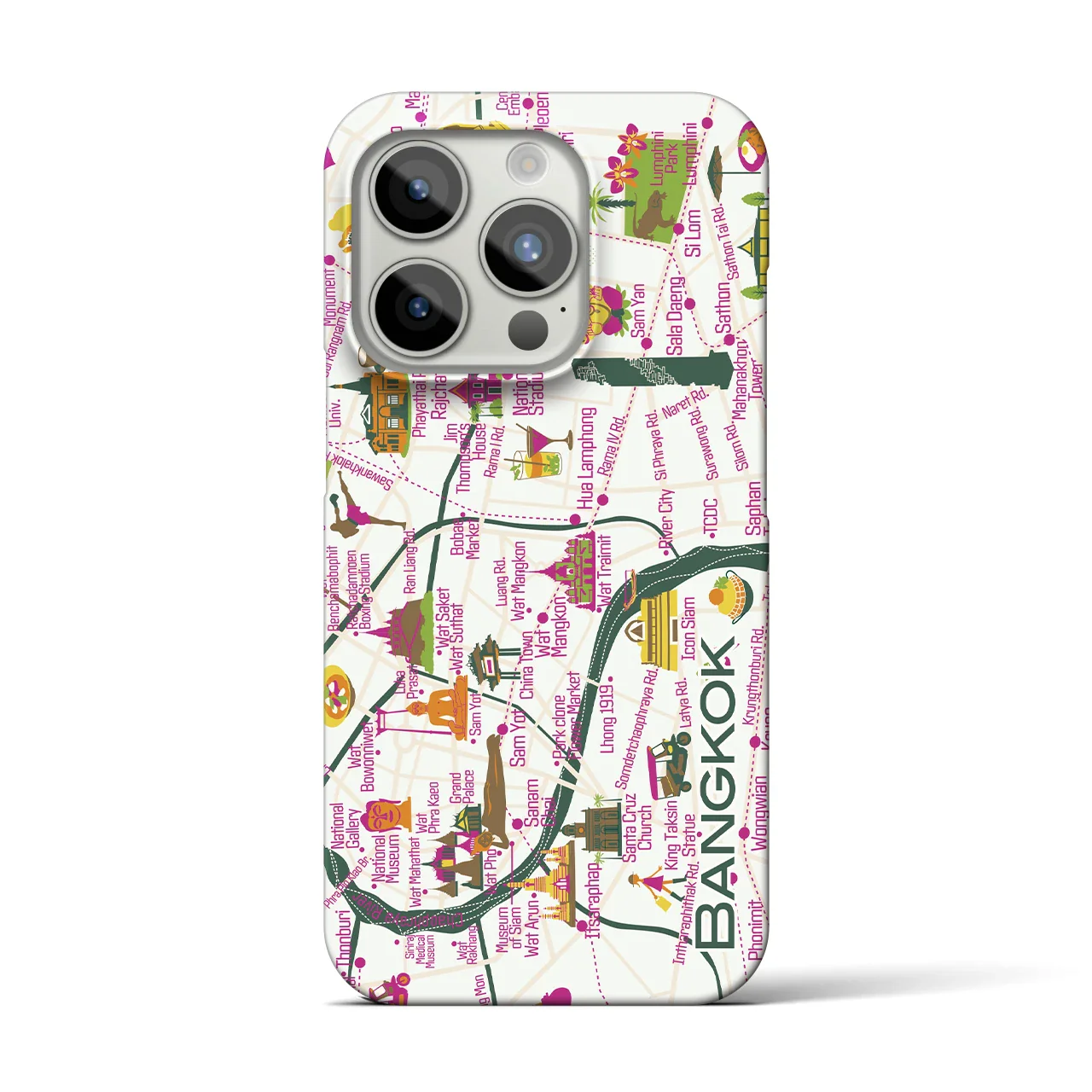【バンコク】イラストマップiPhoneケース(バックカバータイプ)