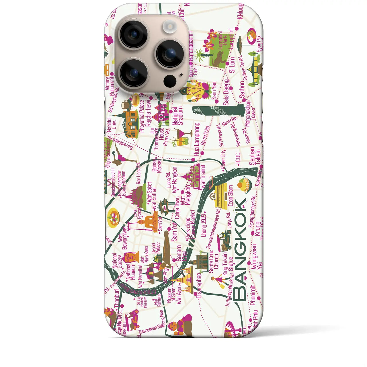 【バンコク】イラストマップiPhoneケース(バックカバータイプ)