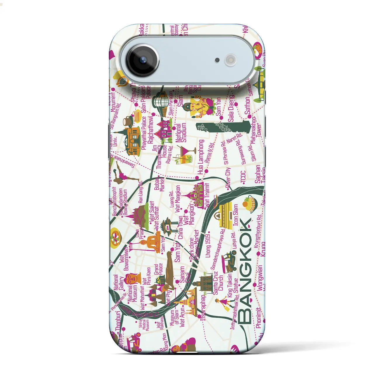 【バンコク】イラストマップiPhoneケース(バックカバータイプ)