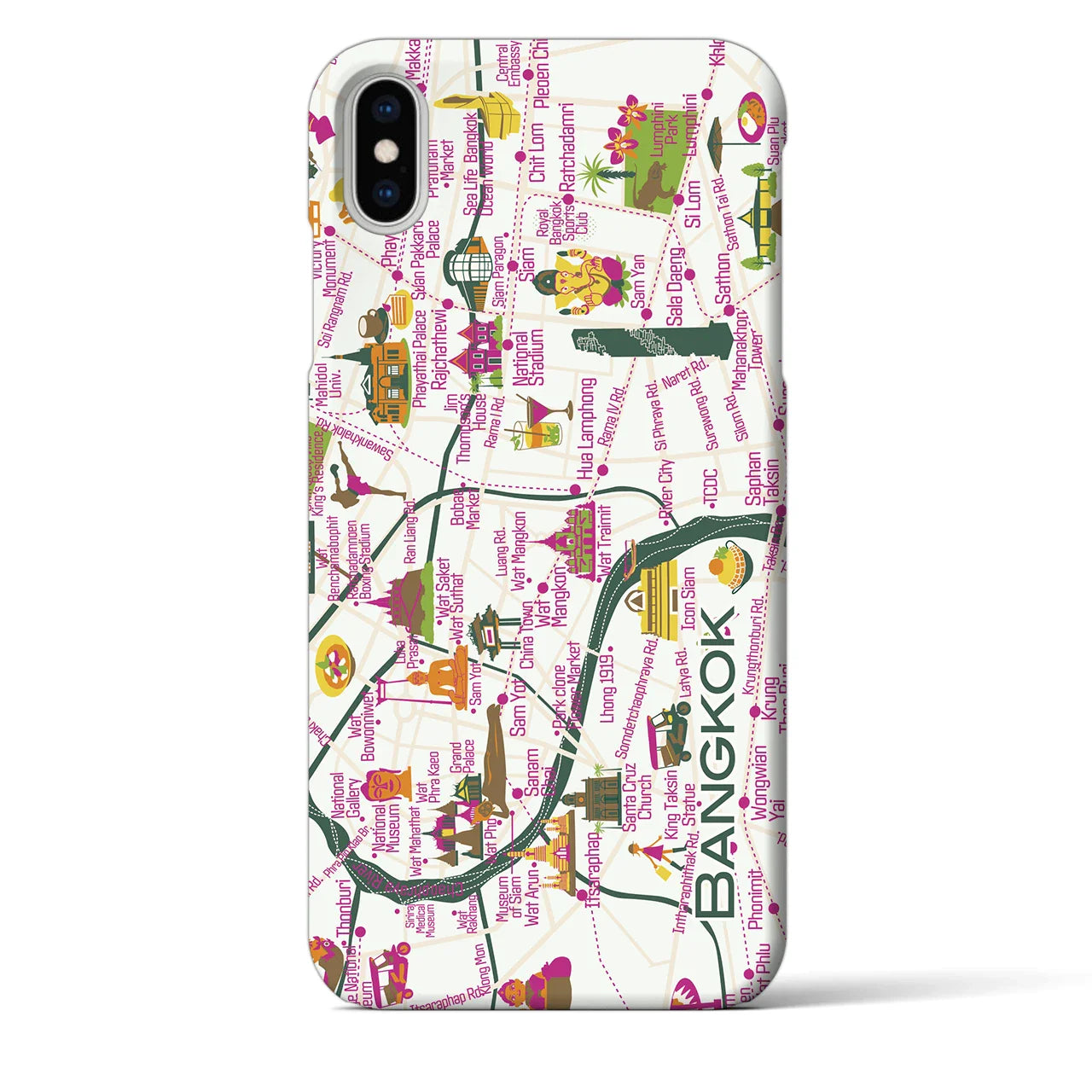 【バンコク】イラストマップiPhoneケース(バックカバータイプ)