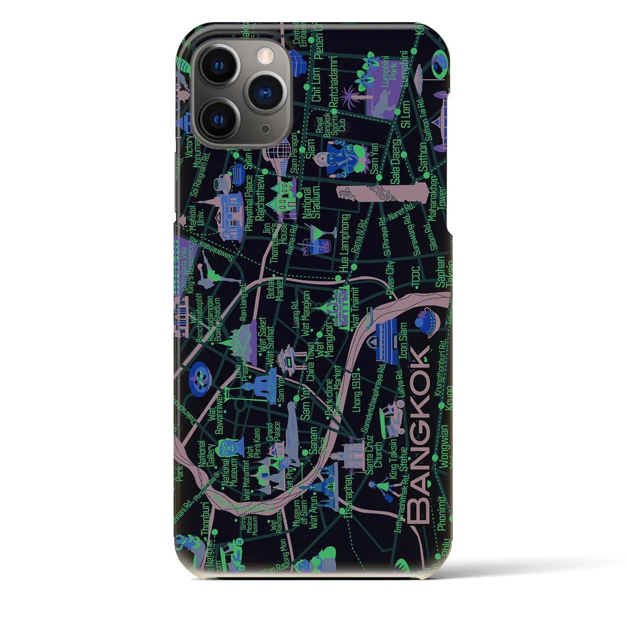 【バンコク】イラストマップiPhoneケース(バックカバータイプ)