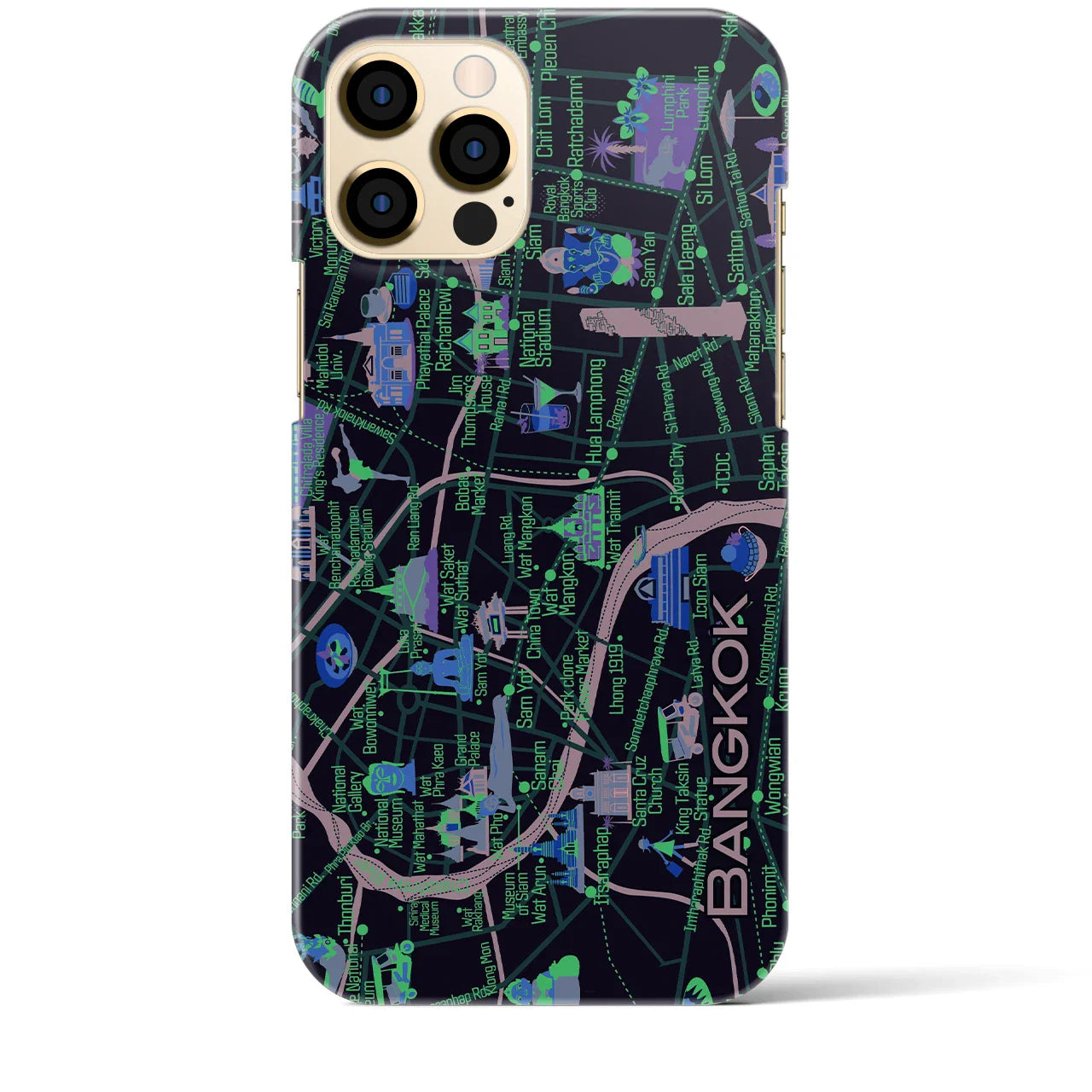 【バンコク】イラストマップiPhoneケース(バックカバータイプ)