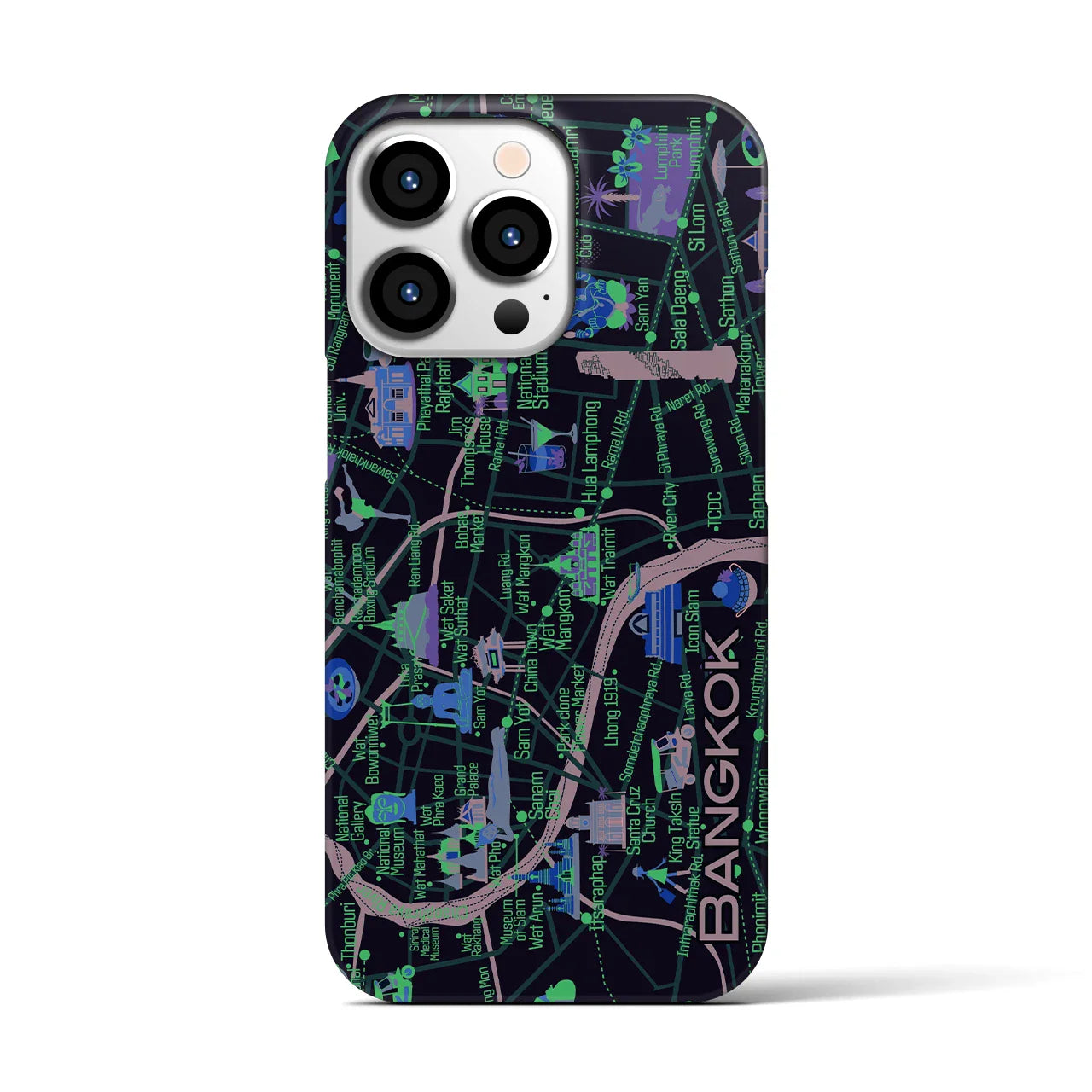 【バンコク】イラストマップiPhoneケース(バックカバータイプ)