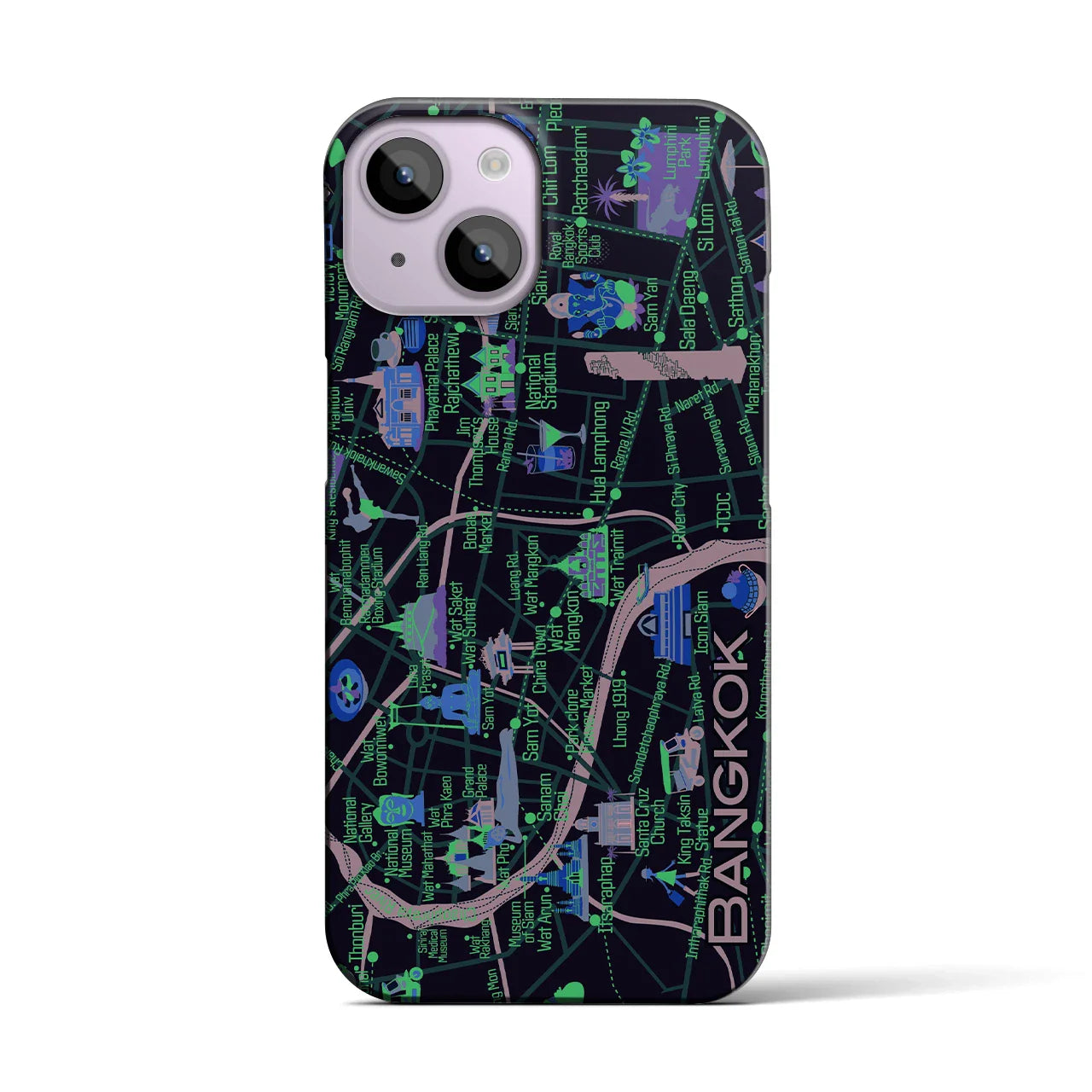 【バンコク】イラストマップiPhoneケース(バックカバータイプ)