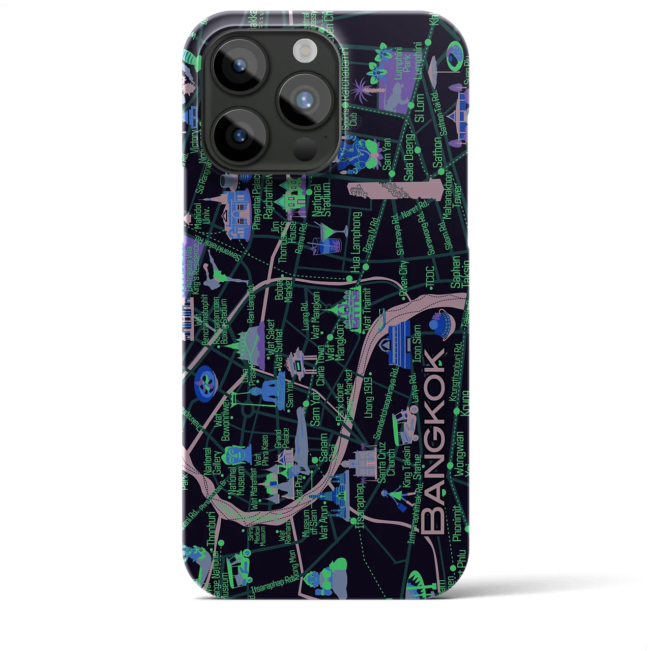 【バンコク】イラストマップiPhoneケース(バックカバータイプ)