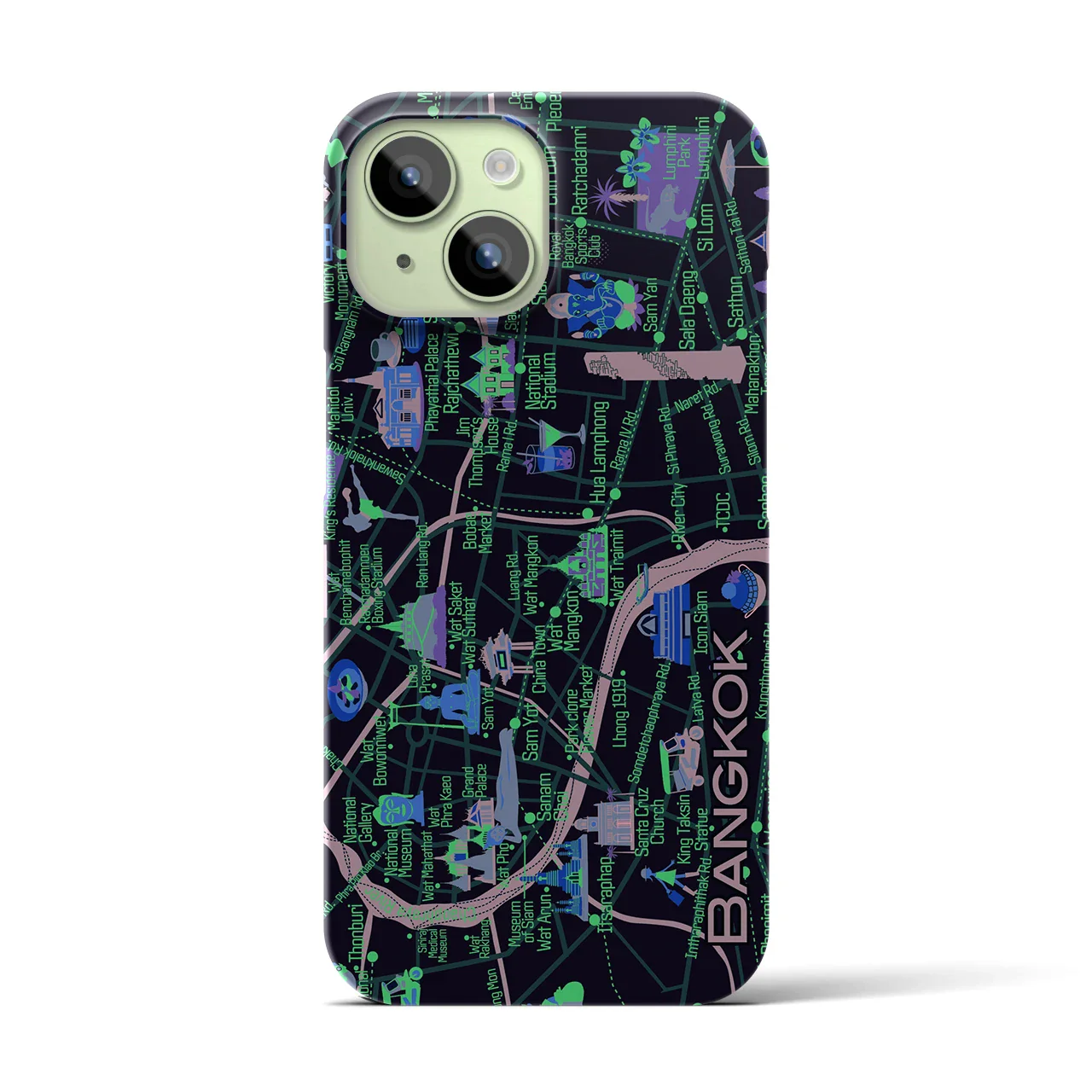 【バンコク】イラストマップiPhoneケース(バックカバータイプ)