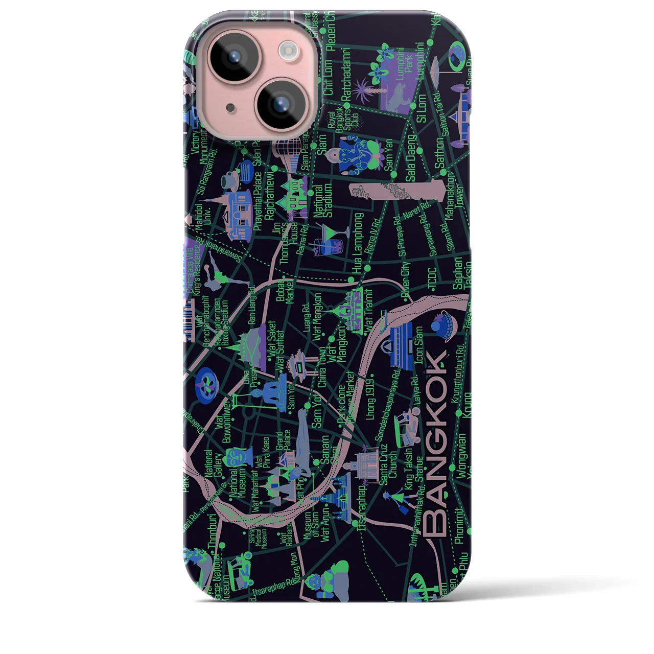 【バンコク】イラストマップiPhoneケース(バックカバータイプ)