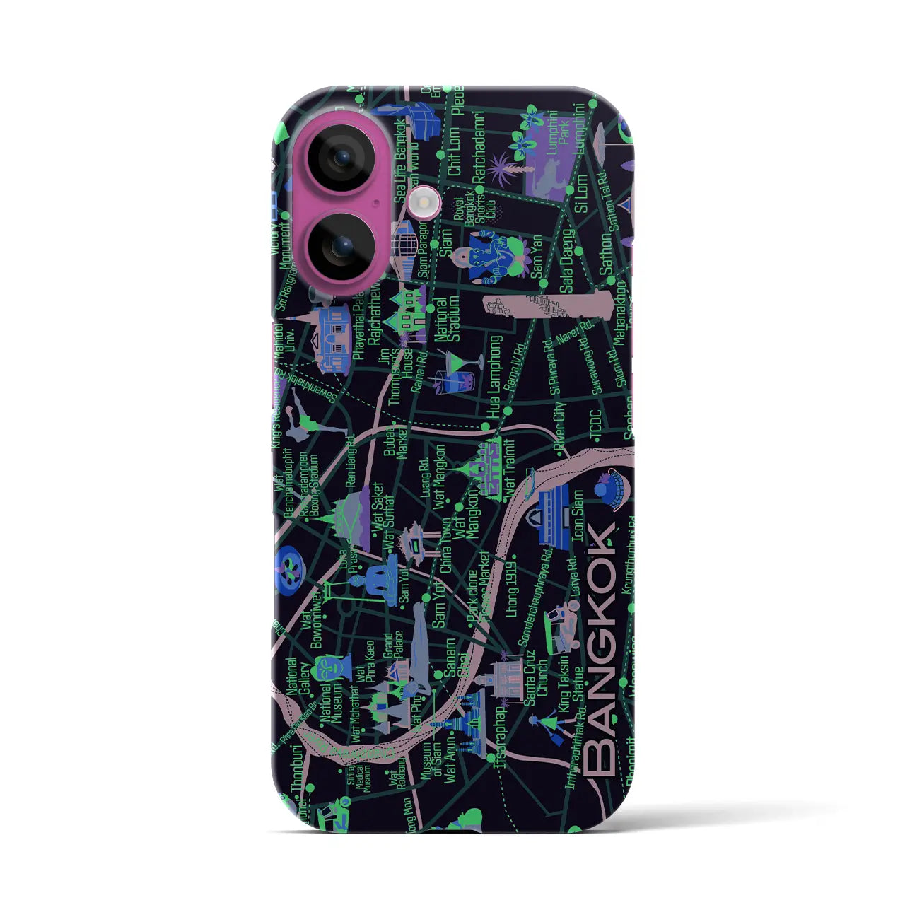 【バンコク】イラストマップiPhoneケース(バックカバータイプ)