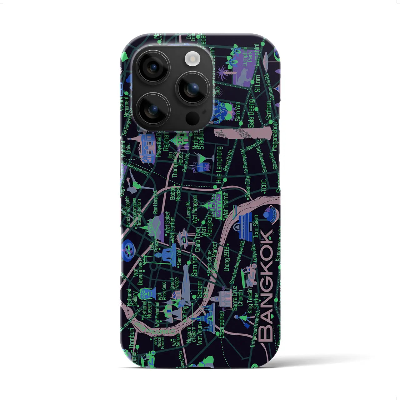【バンコク】イラストマップiPhoneケース(バックカバータイプ)