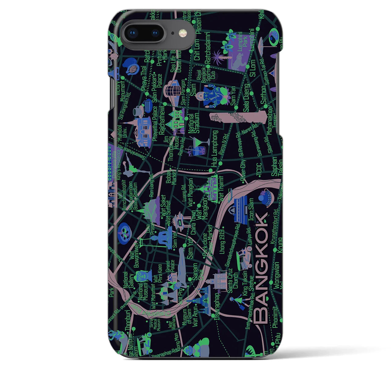 【バンコク】イラストマップiPhoneケース(バックカバータイプ)