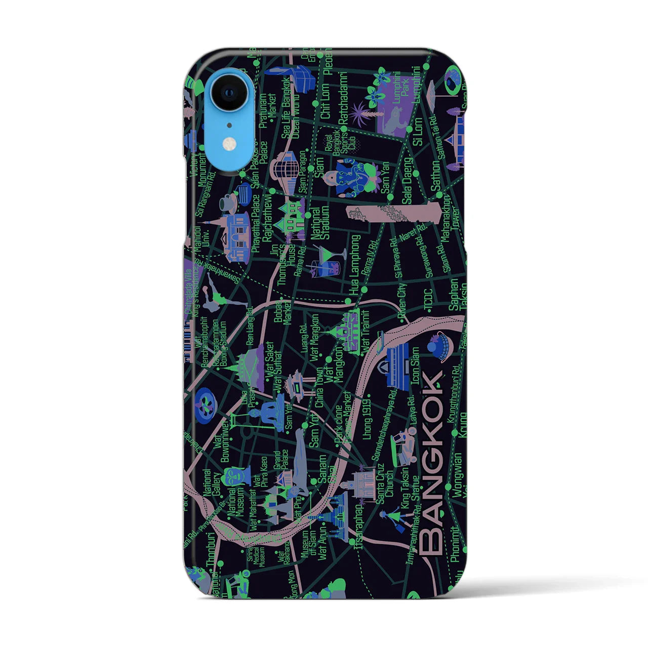 【バンコク】イラストマップiPhoneケース(バックカバータイプ)