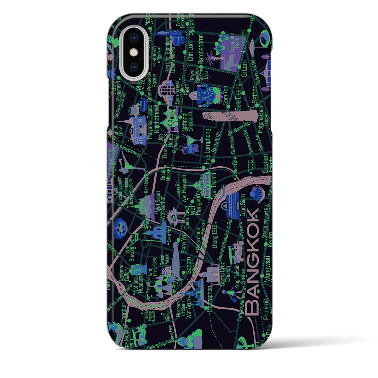 【バンコク】イラストマップiPhoneケース(バックカバータイプ)