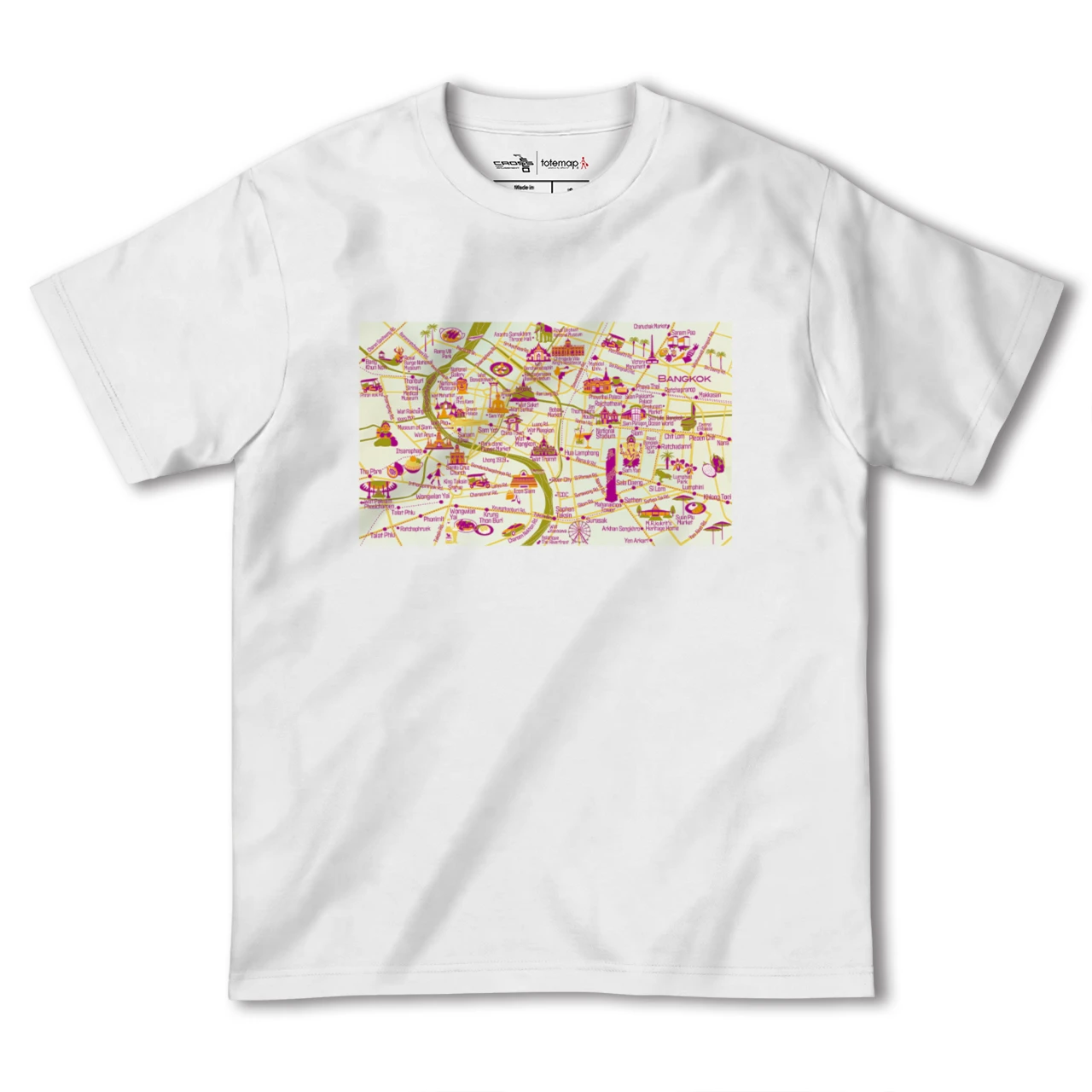 【バンコク(イラスト)(タイ)】イラストマップTシャツ