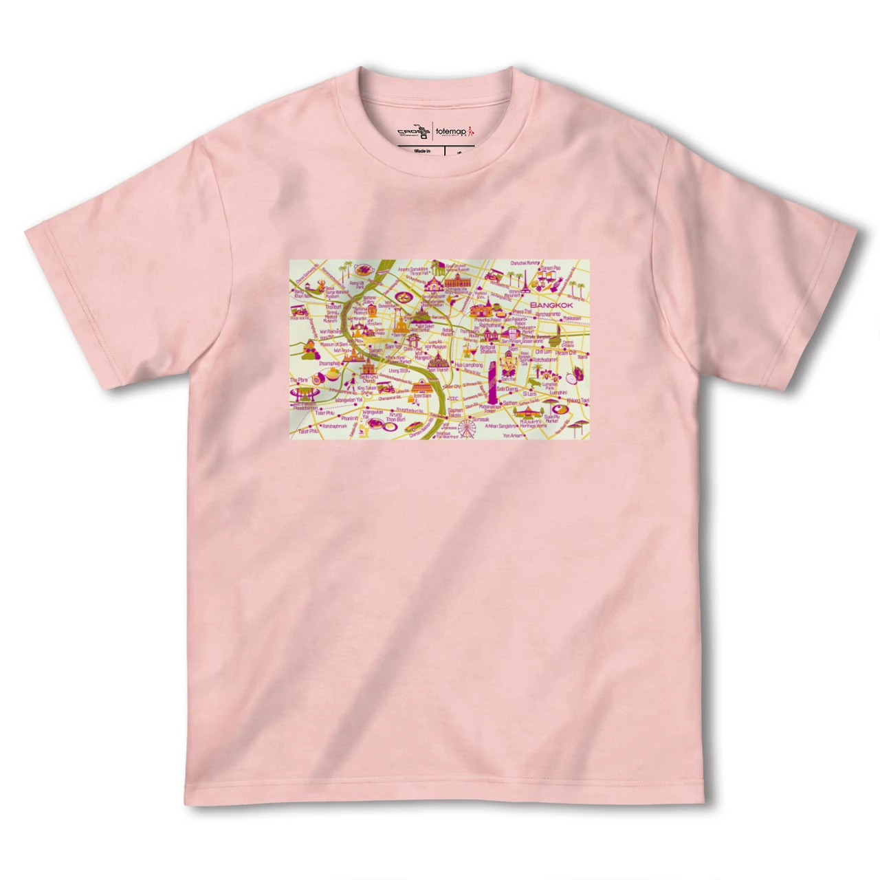 【バンコク(イラスト)(タイ)】イラストマップTシャツ