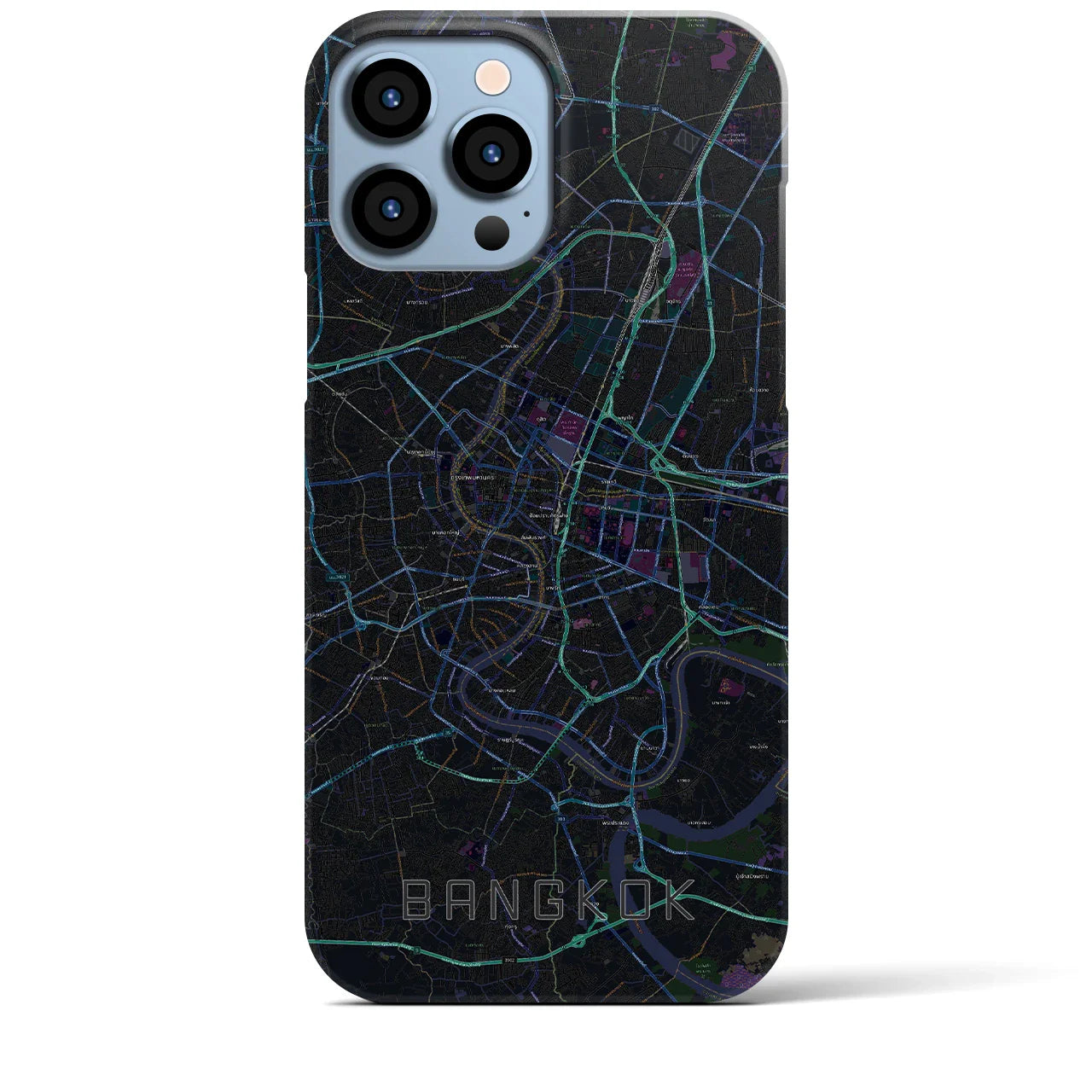 【バンコク(タイ)】地図柄iPhoneケース(バックカバータイプ)