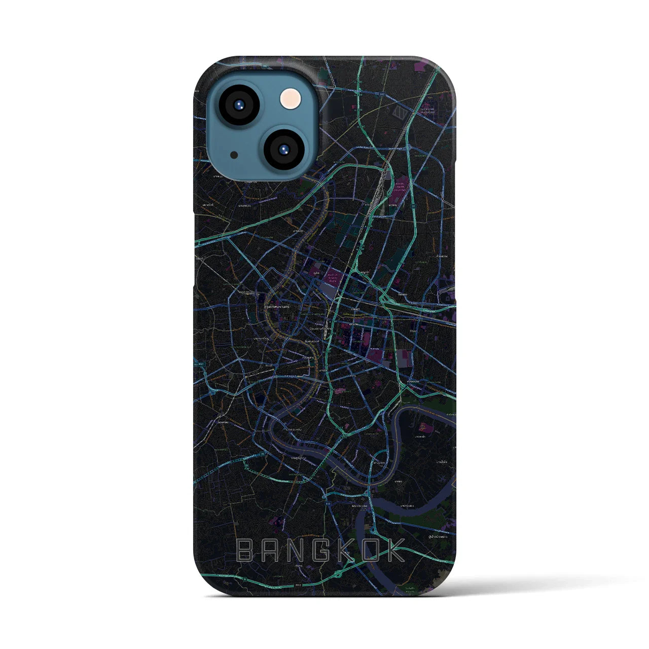 【バンコク(タイ)】地図柄iPhoneケース(バックカバータイプ)