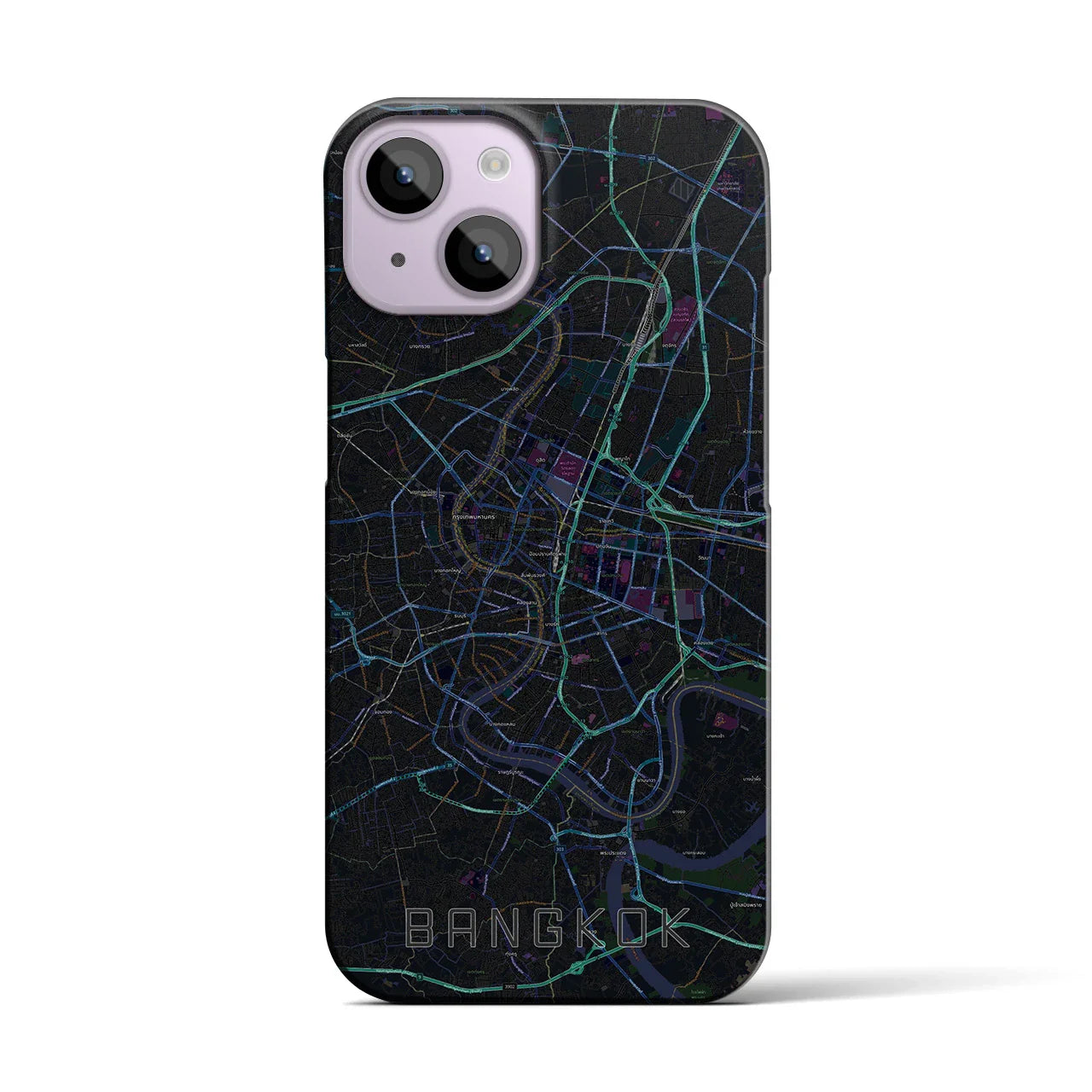 【バンコク(タイ)】地図柄iPhoneケース(バックカバータイプ)