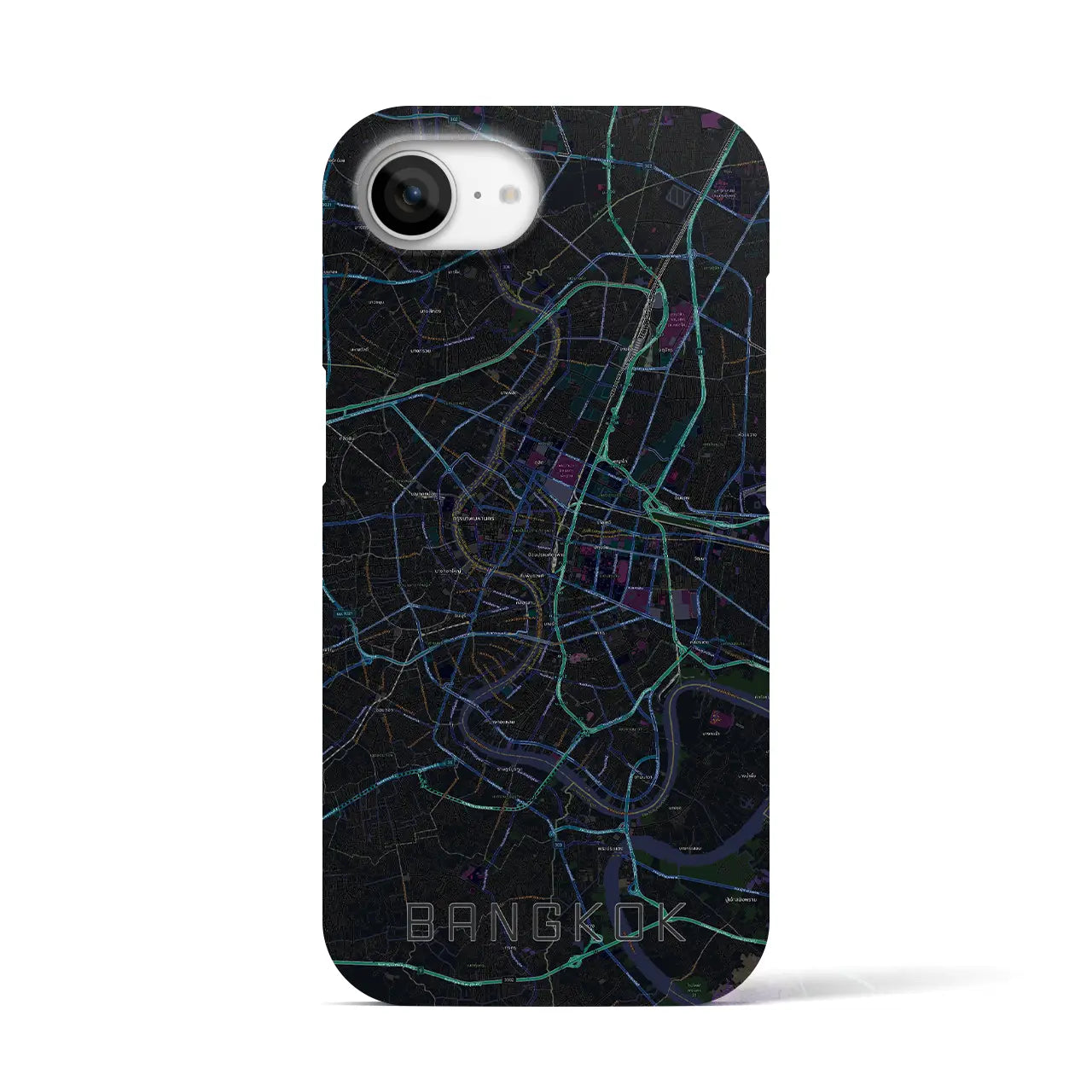 【バンコク(タイ)】地図柄iPhoneケース(バックカバータイプ)