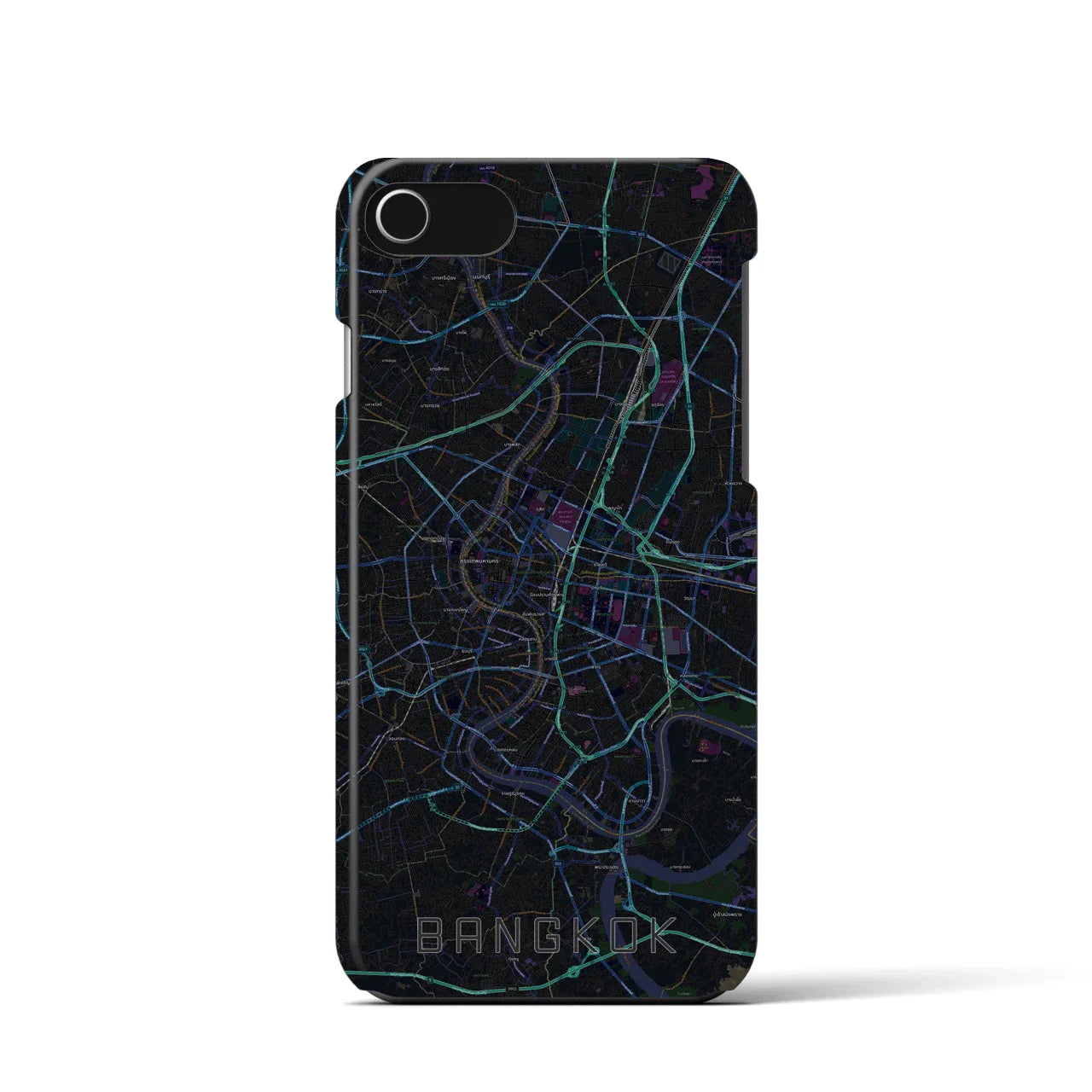 【バンコク(タイ)】地図柄iPhoneケース(バックカバータイプ)