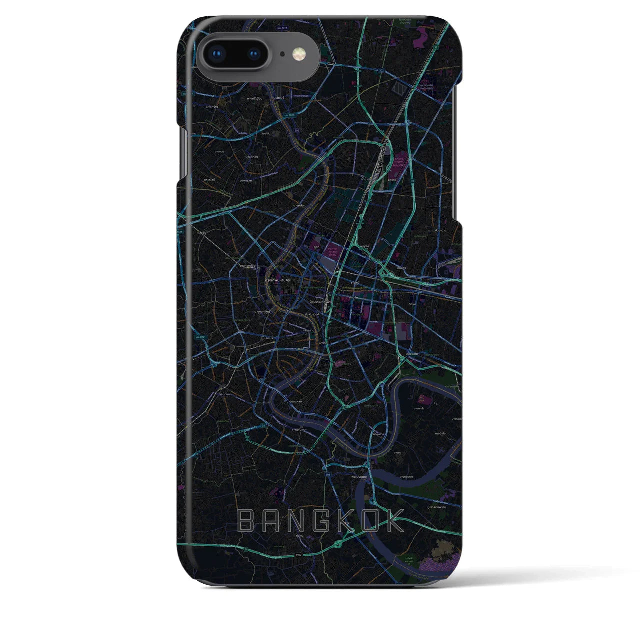 【バンコク(タイ)】地図柄iPhoneケース(バックカバータイプ)