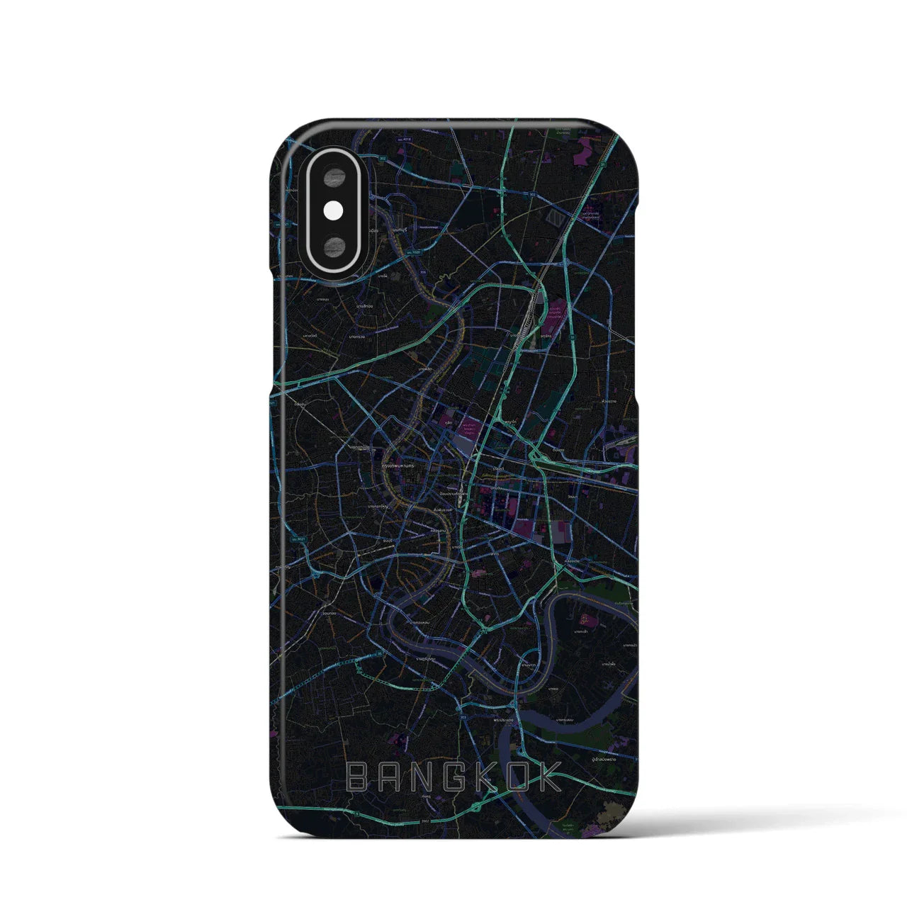 【バンコク(タイ)】地図柄iPhoneケース(バックカバータイプ)