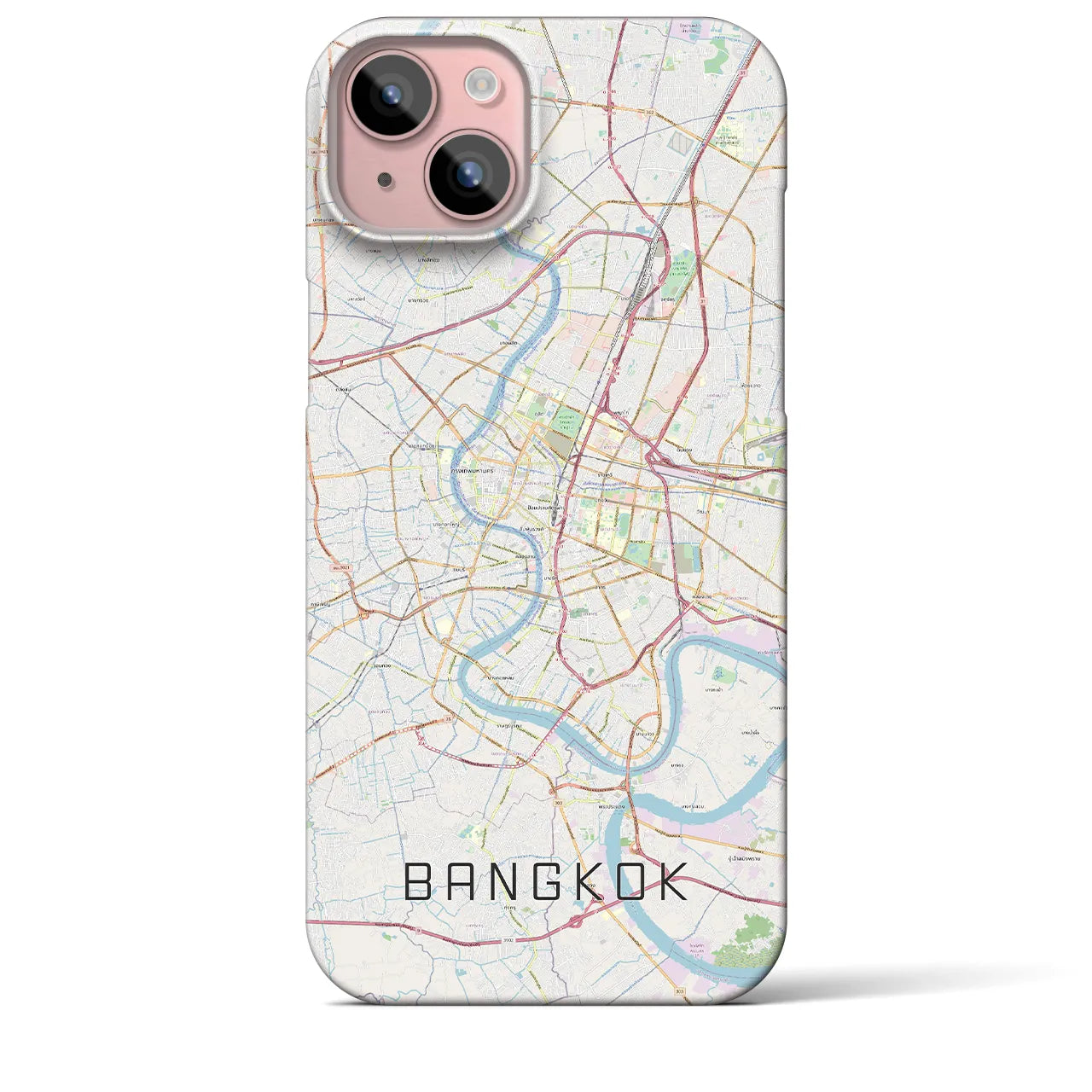 【バンコク(タイ)】地図柄iPhoneケース(バックカバータイプ)