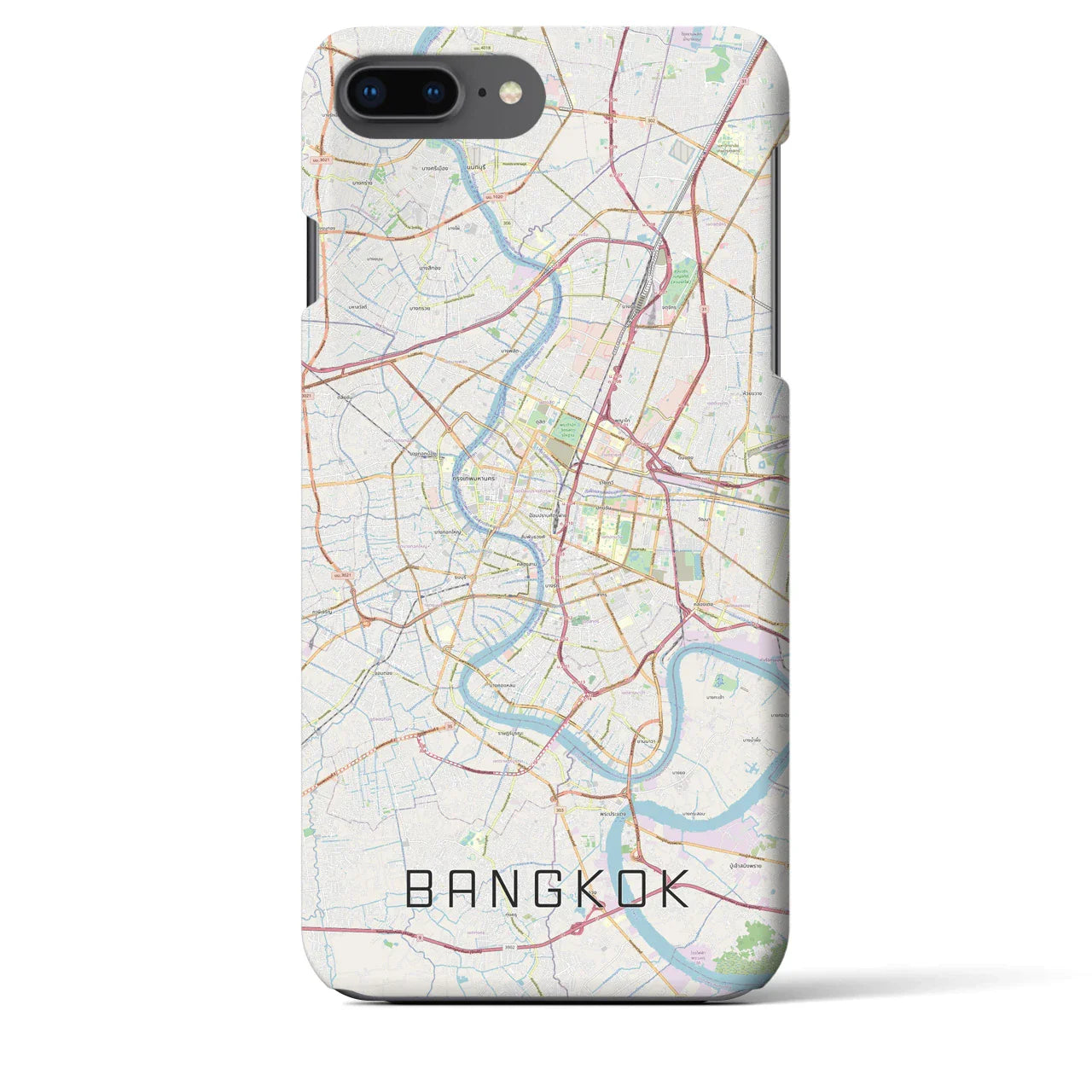 【バンコク(タイ)】地図柄iPhoneケース(バックカバータイプ)