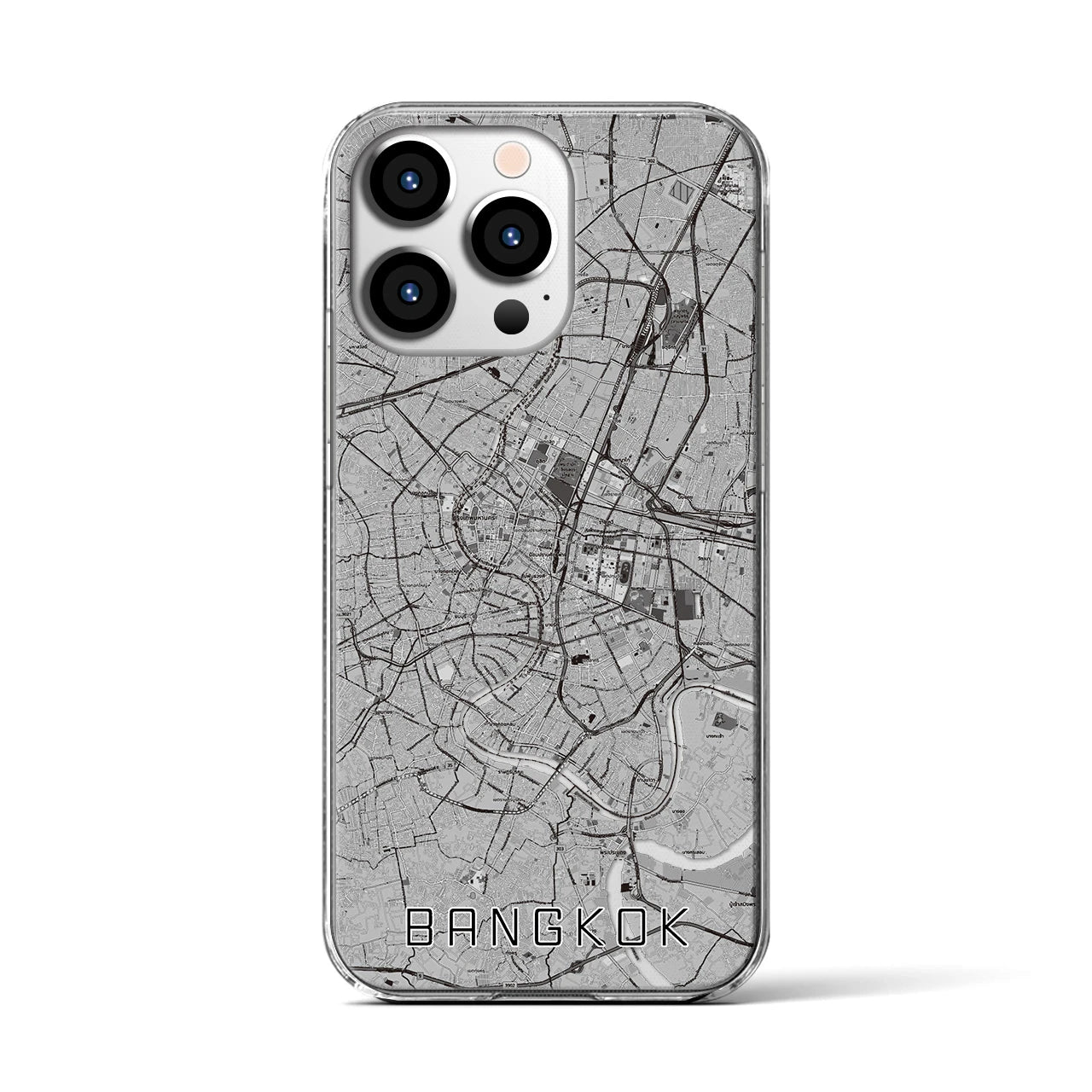 【バンコク(タイ)】地図柄iPhoneケース(クリアタイプ)