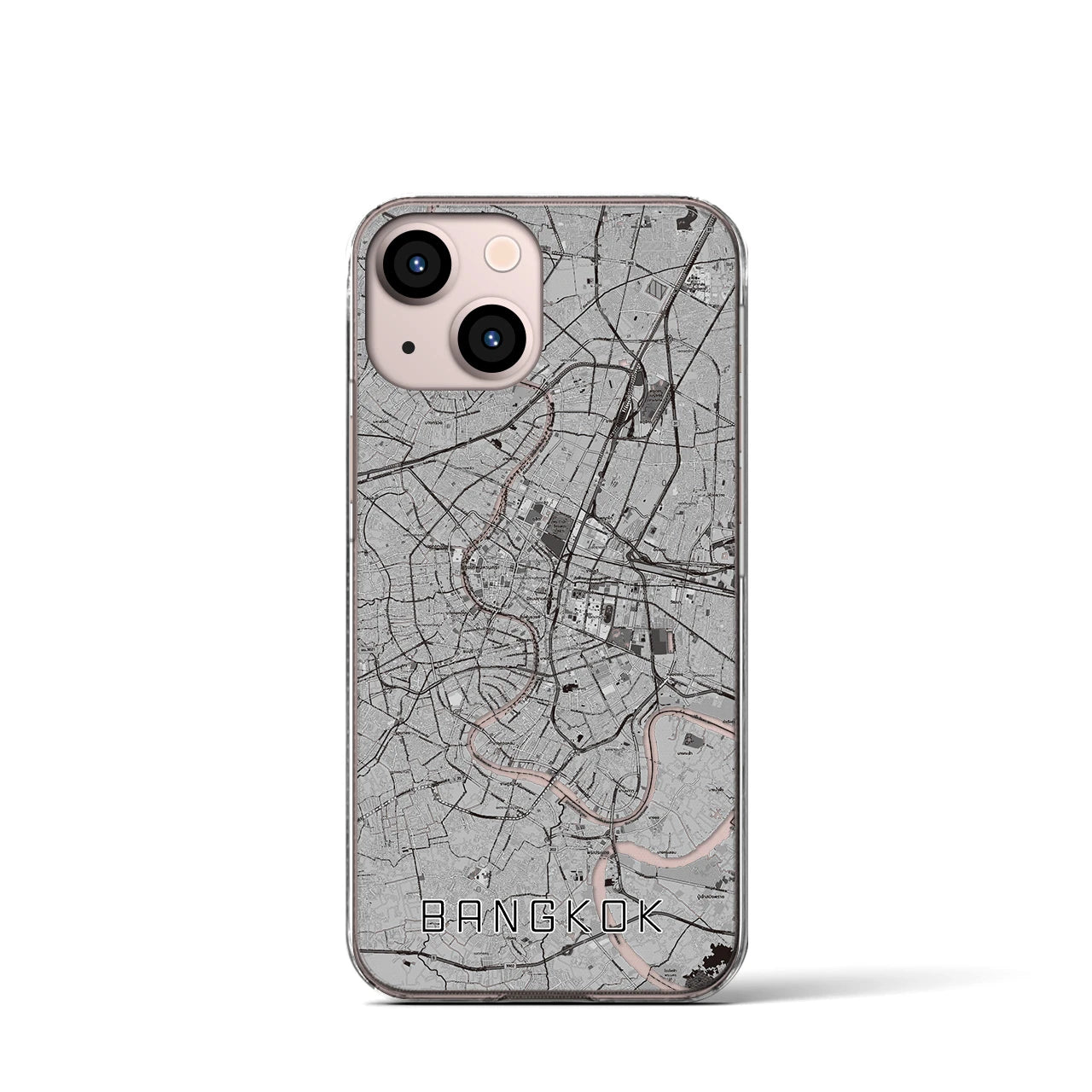 【バンコク(タイ)】地図柄iPhoneケース(クリアタイプ)