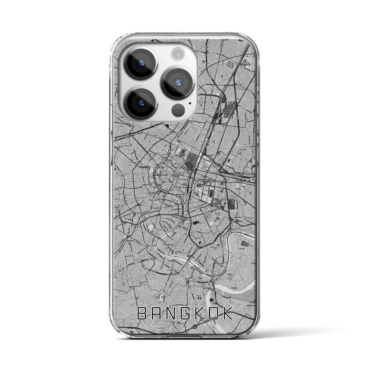 【バンコク(タイ)】地図柄iPhoneケース(クリアタイプ)