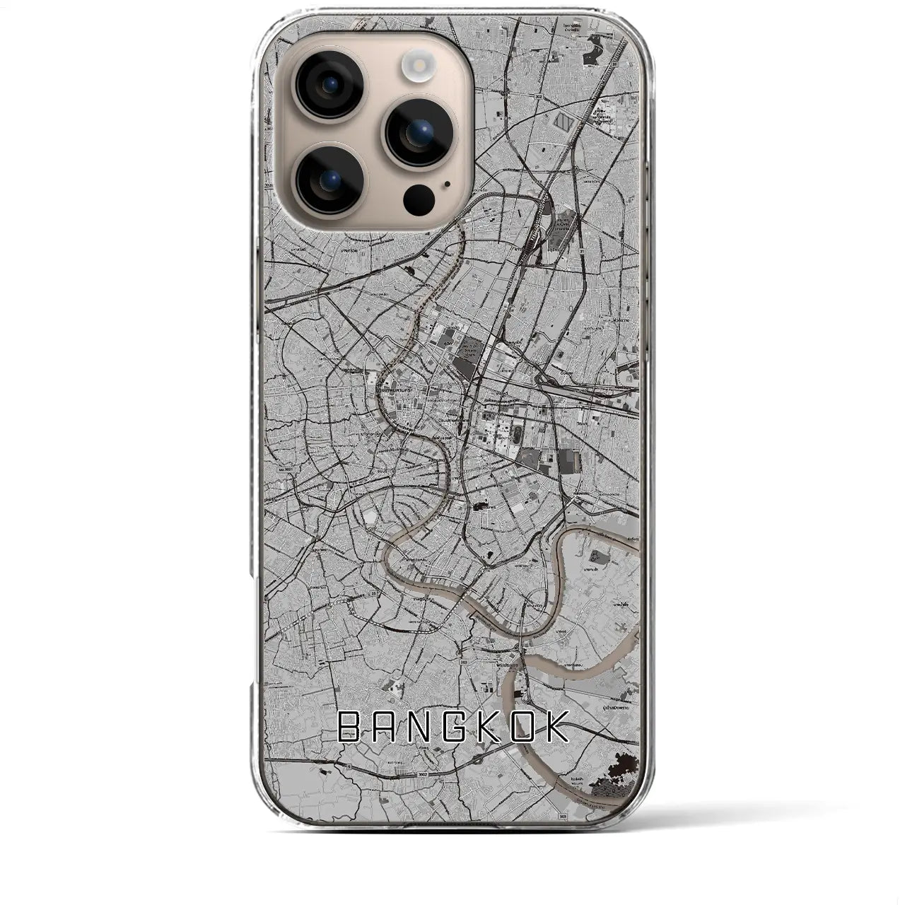 【バンコク(タイ)】地図柄iPhoneケース(クリアタイプ)