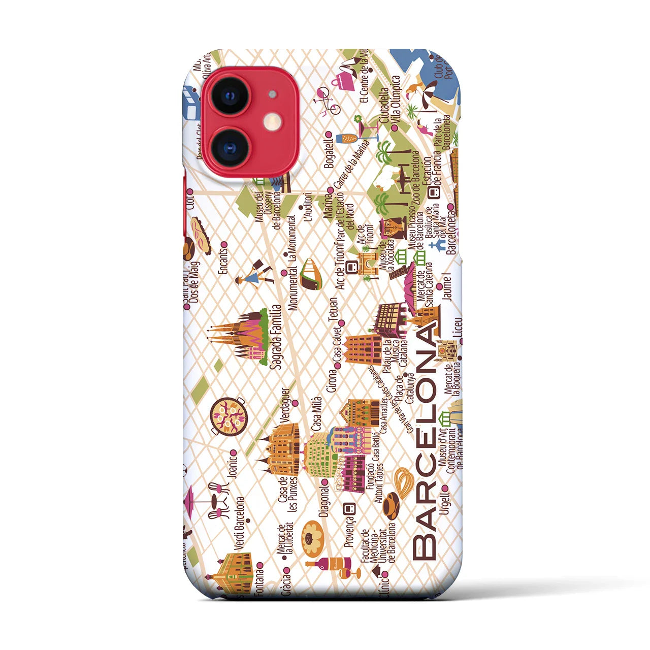 【バルセロナ】イラストマップiPhoneケース(バックカバータイプ)