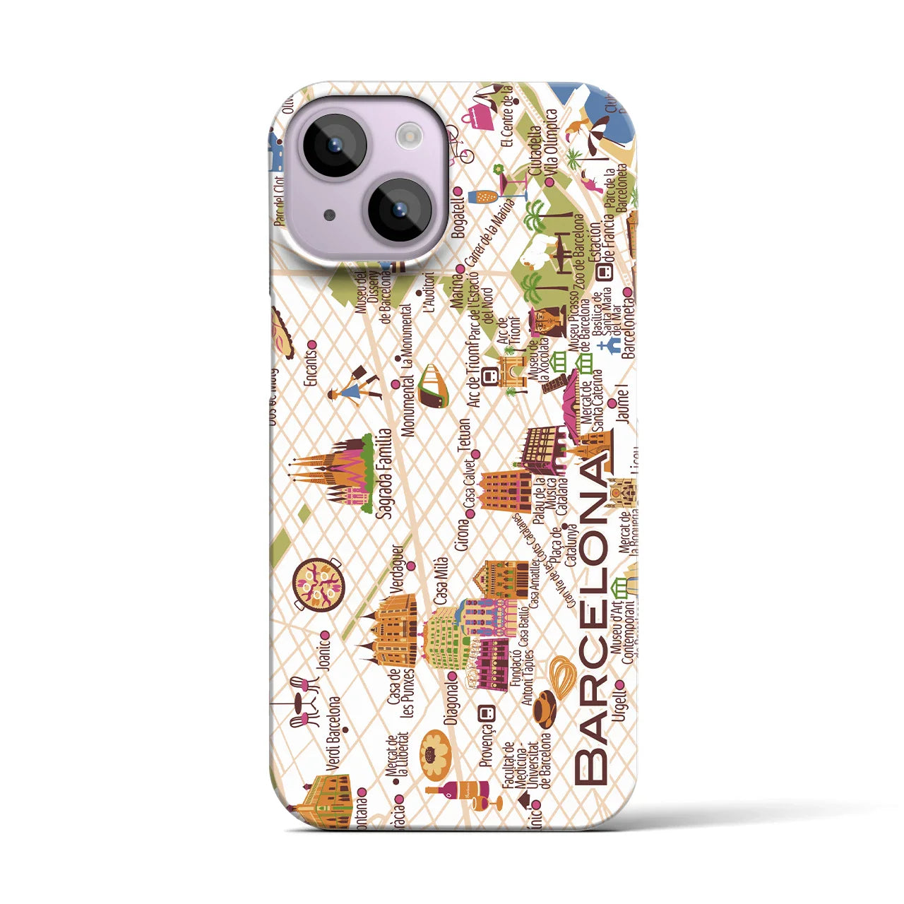 【バルセロナ】イラストマップiPhoneケース(バックカバータイプ)