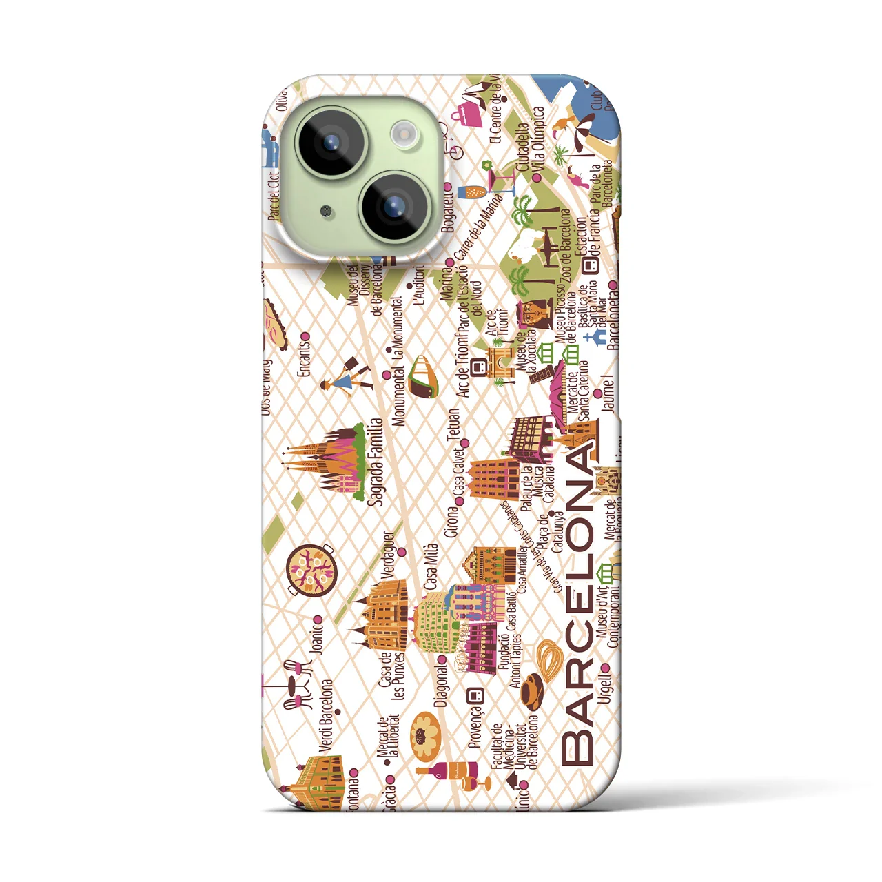 【バルセロナ】イラストマップiPhoneケース(バックカバータイプ)